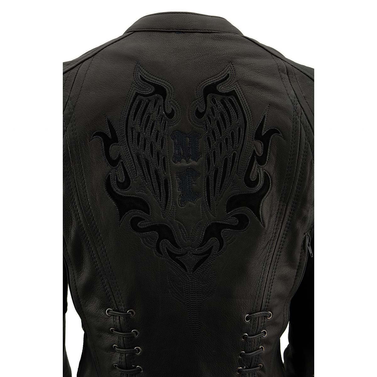 Milwaukee Leather MLL2535 Women's Black Leather Lightweight Scuba Racer Jacket - Image 9
