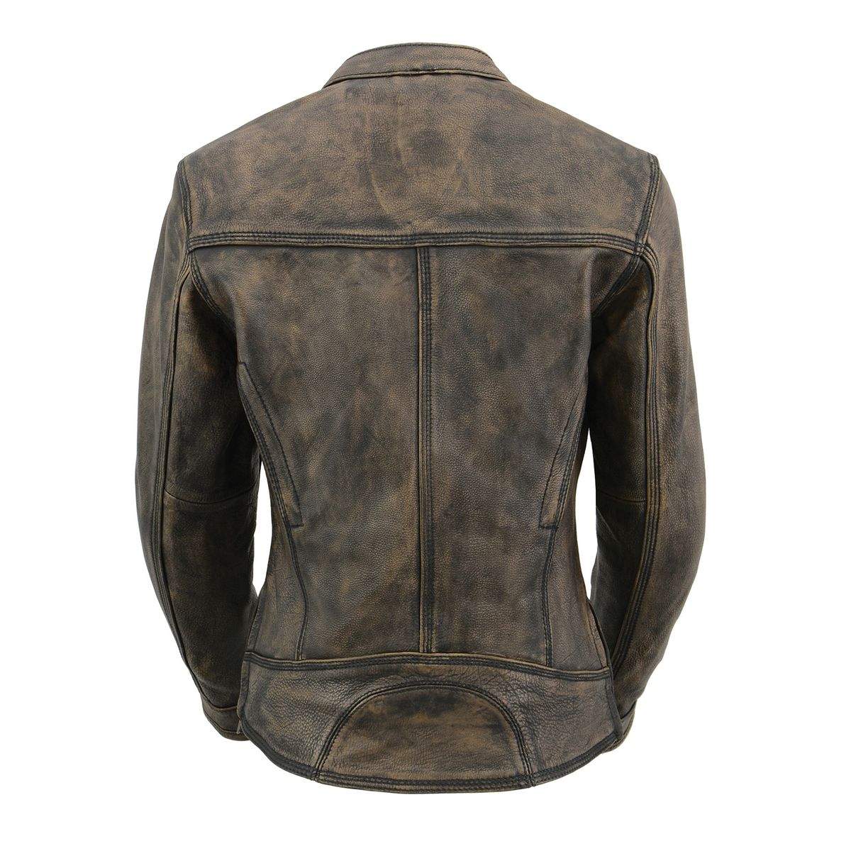 Milwaukee Leather MLL2550 Women's Scooter Distressed Brown Leather Vented Motorcycle Jacket - Image 10