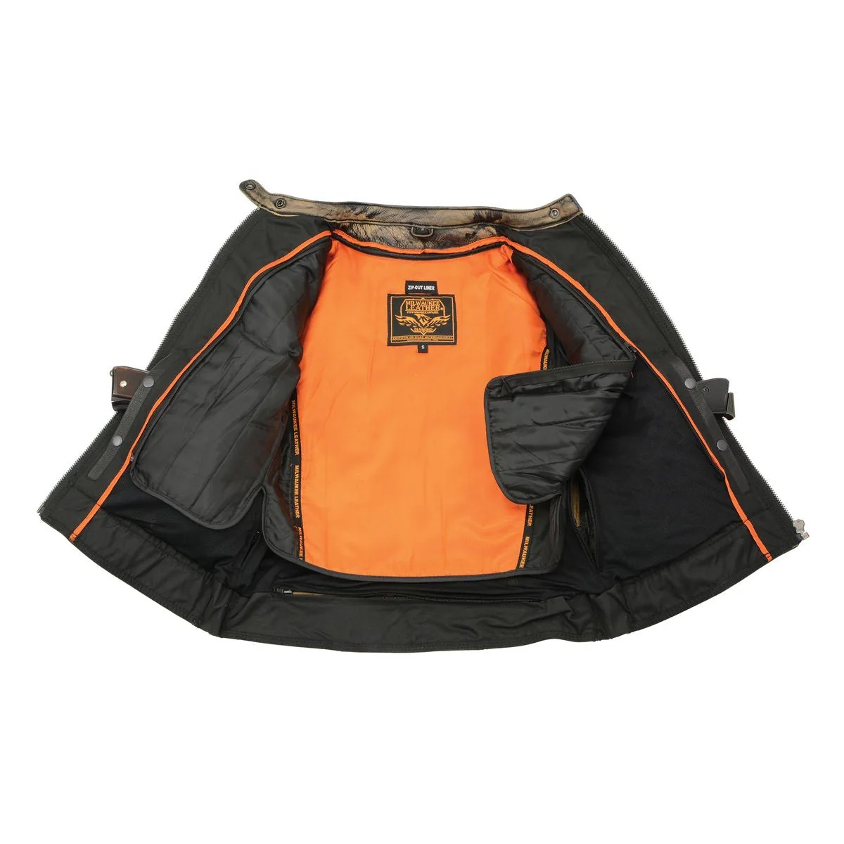 Milwaukee Leather MLL2550 Women's Scooter Distressed Brown Leather Vented Motorcycle Jacket - Image 11