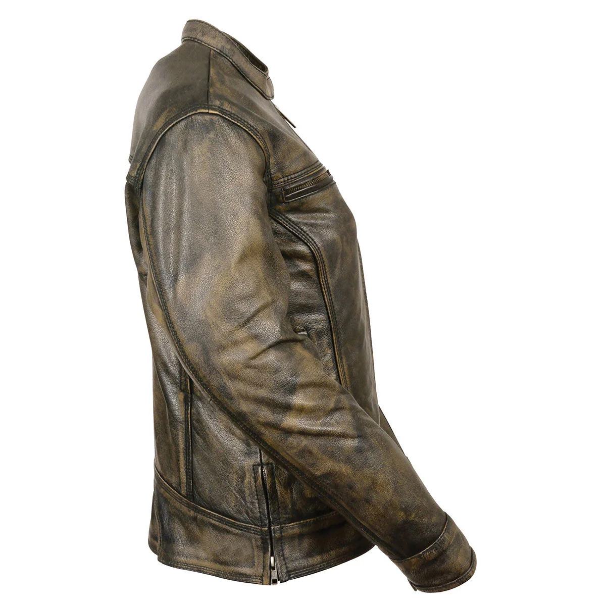 Milwaukee Leather MLL2550 Women's Scooter Distressed Brown Leather Vented Motorcycle Jacket - Image 13