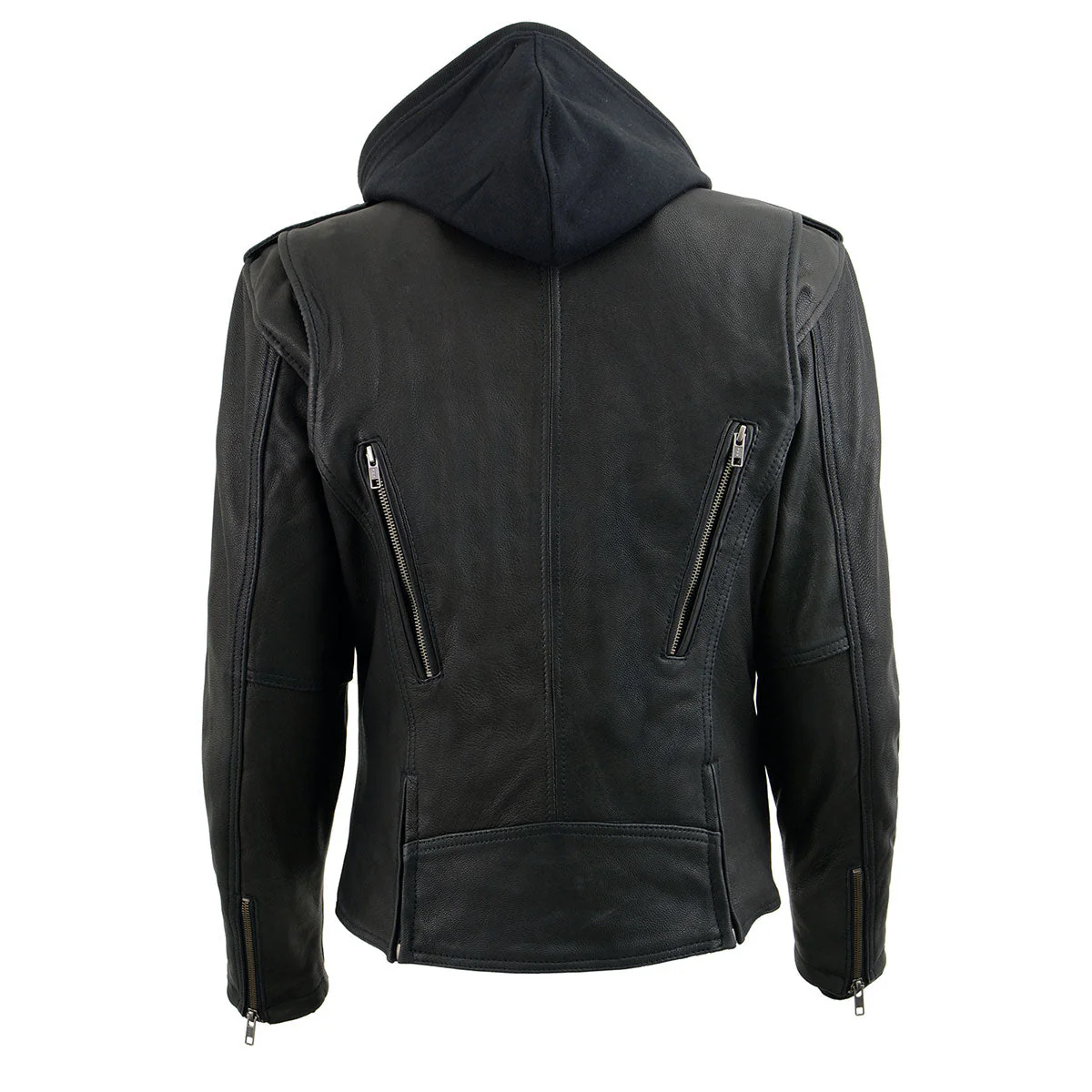 Milwaukee Leather MLL2575 Women's Black Leather Vented Motorcycle Jacket w/ Removable Hoodie - Image 11