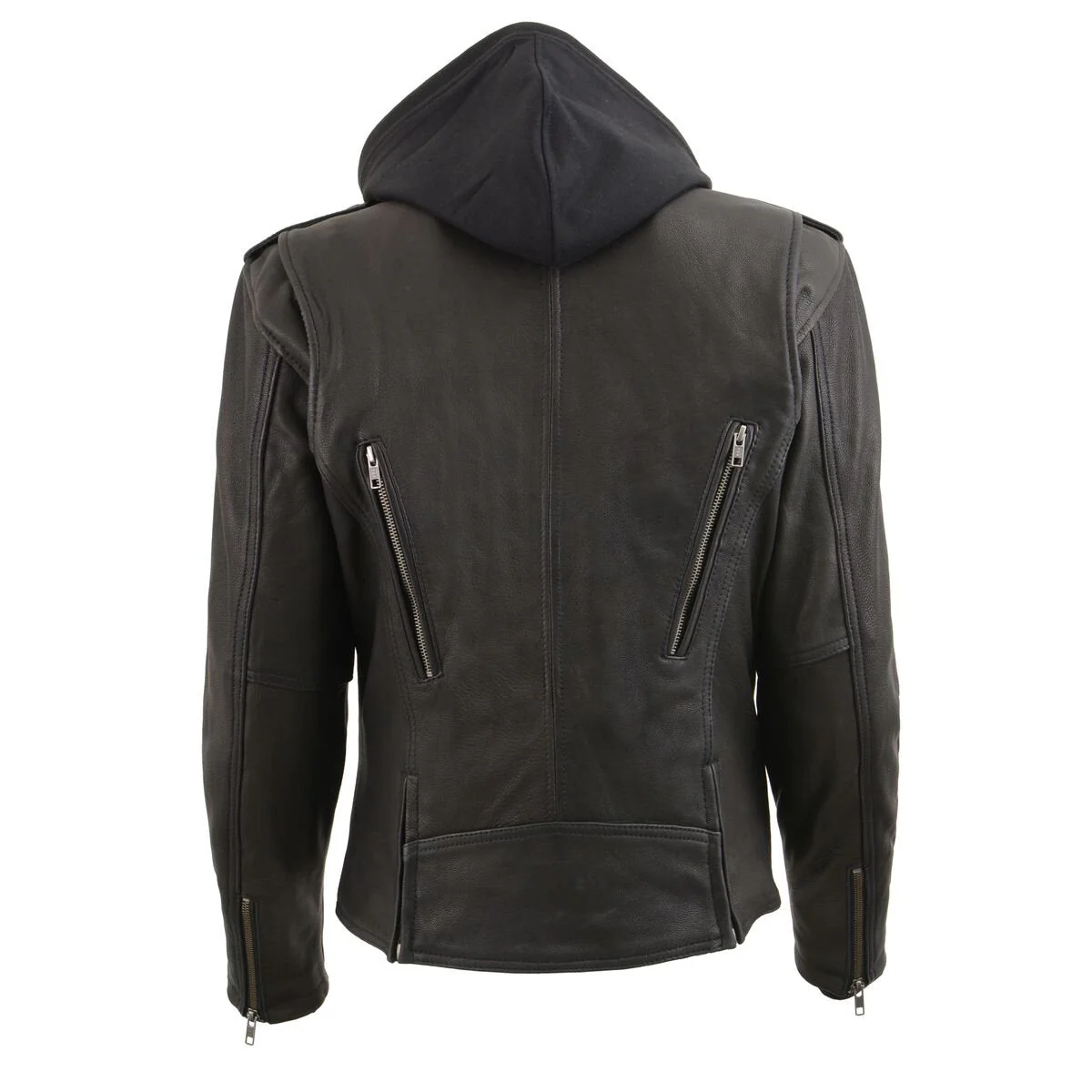 Milwaukee Leather MLL2575 Women's Black Leather Vented Motorcycle Jacket w/ Removable Hoodie - Image 2