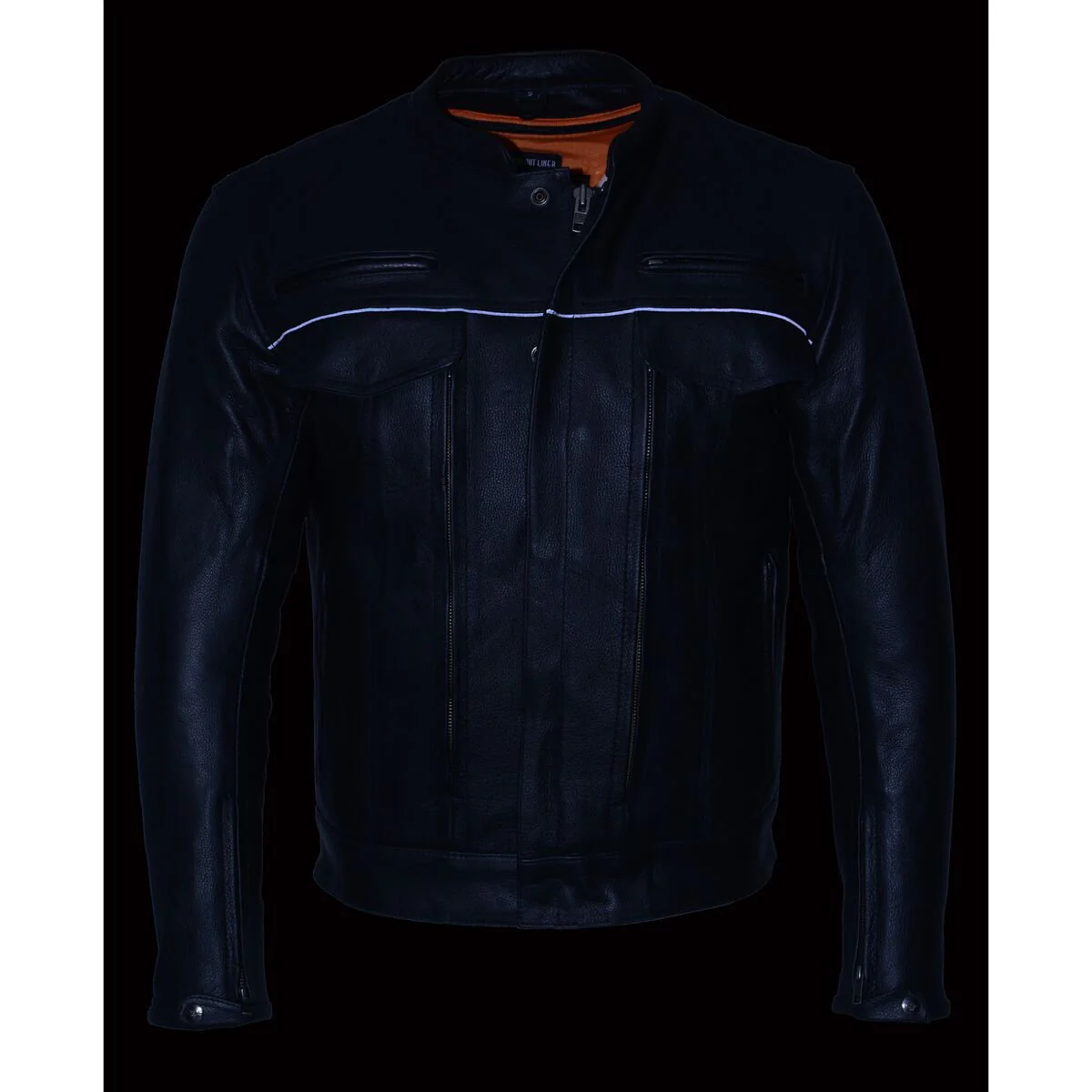 Milwaukee Leather MLM1506 Men's Black Premium Leather Motorcycle Jacket w/ Utility Pockets Cool-Tec Leather Treatement - Image 10