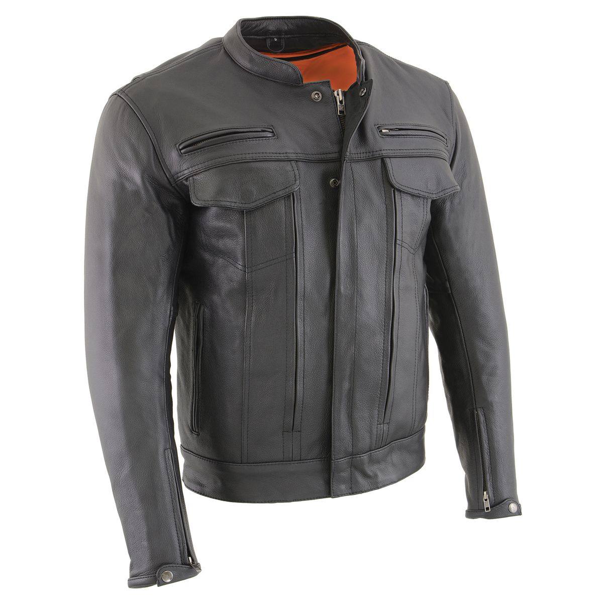 Milwaukee Leather MLM1506 Men's Black Premium Leather Motorcycle Jacket w/ Utility Pockets Cool-Tec Leather Treatement - Image 11