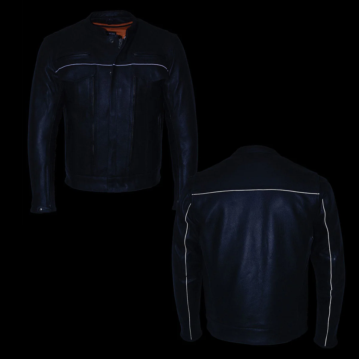 Milwaukee Leather MLM1506 Men's Black Premium Leather Motorcycle Jacket w/ Utility Pockets Cool-Tec Leather Treatement - Image 17