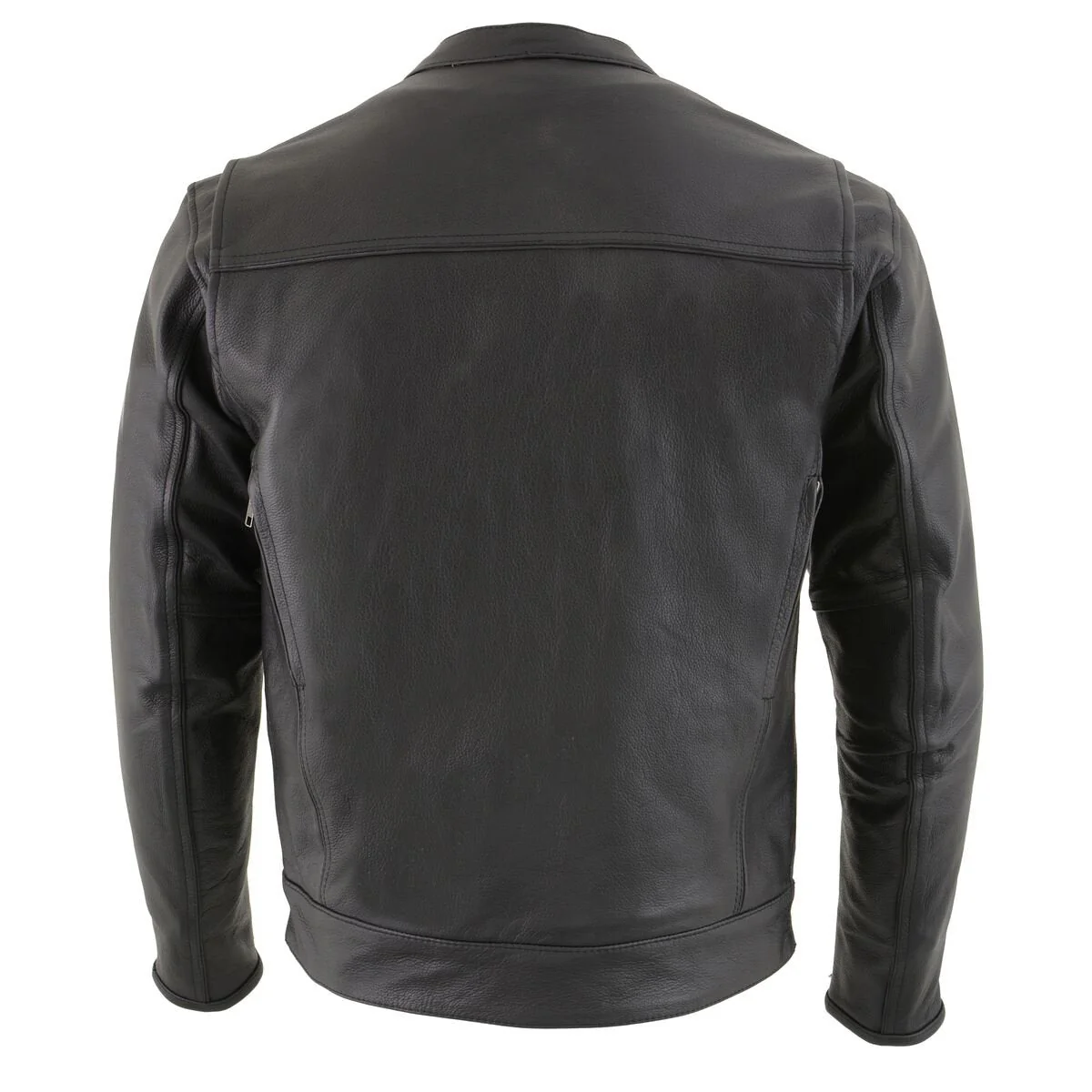 Milwaukee Leather MLM1506 Men's Black Premium Leather Motorcycle Jacket w/ Utility Pockets Cool-Tec Leather Treatement - Image 2