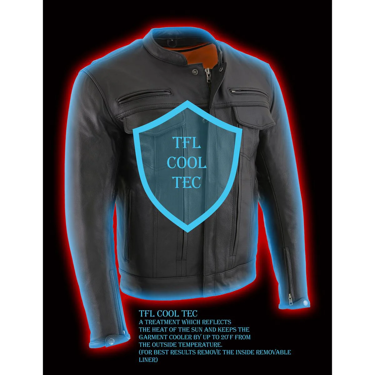 Milwaukee Leather MLM1506 Men's Black Premium Leather Motorcycle Jacket w/ Utility Pockets Cool-Tec Leather Treatement - Image 9