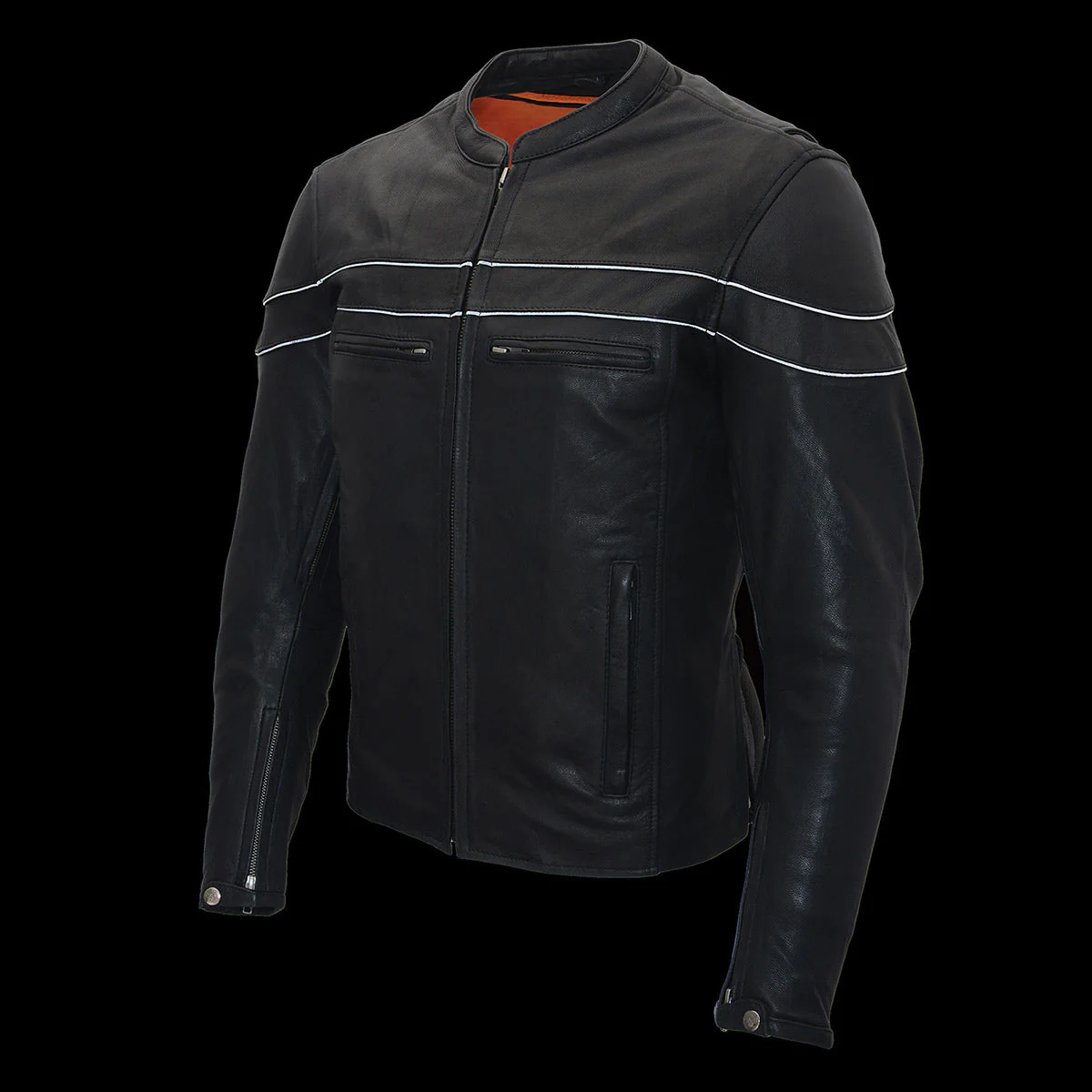 Milwaukee Leather MLM1525 Men's ‘Crossover’ Black Leather Lightweight MC Jacket - Image 11