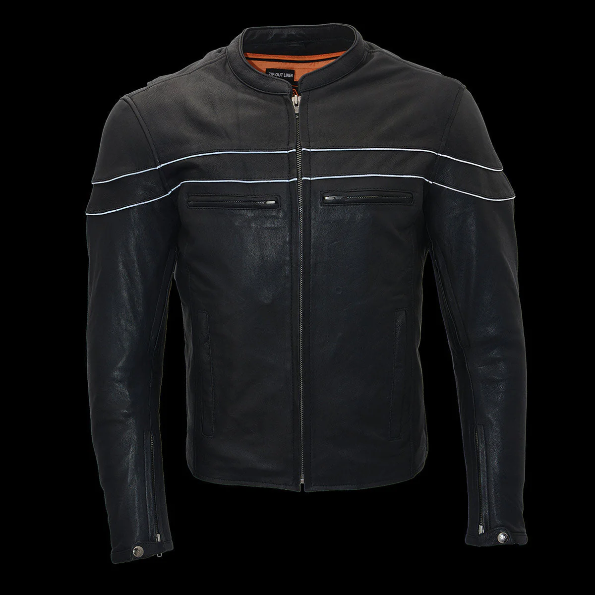 Milwaukee Leather MLM1525 Men's ‘Crossover’ Black Leather Lightweight MC Jacket - Image 13
