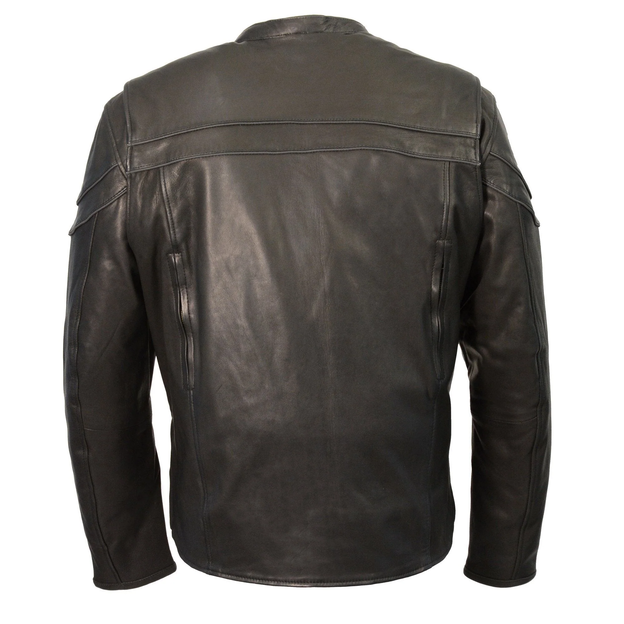 Milwaukee Leather MLM1525 Men's ‘Crossover’ Black Leather Lightweight MC Jacket - Image 4
