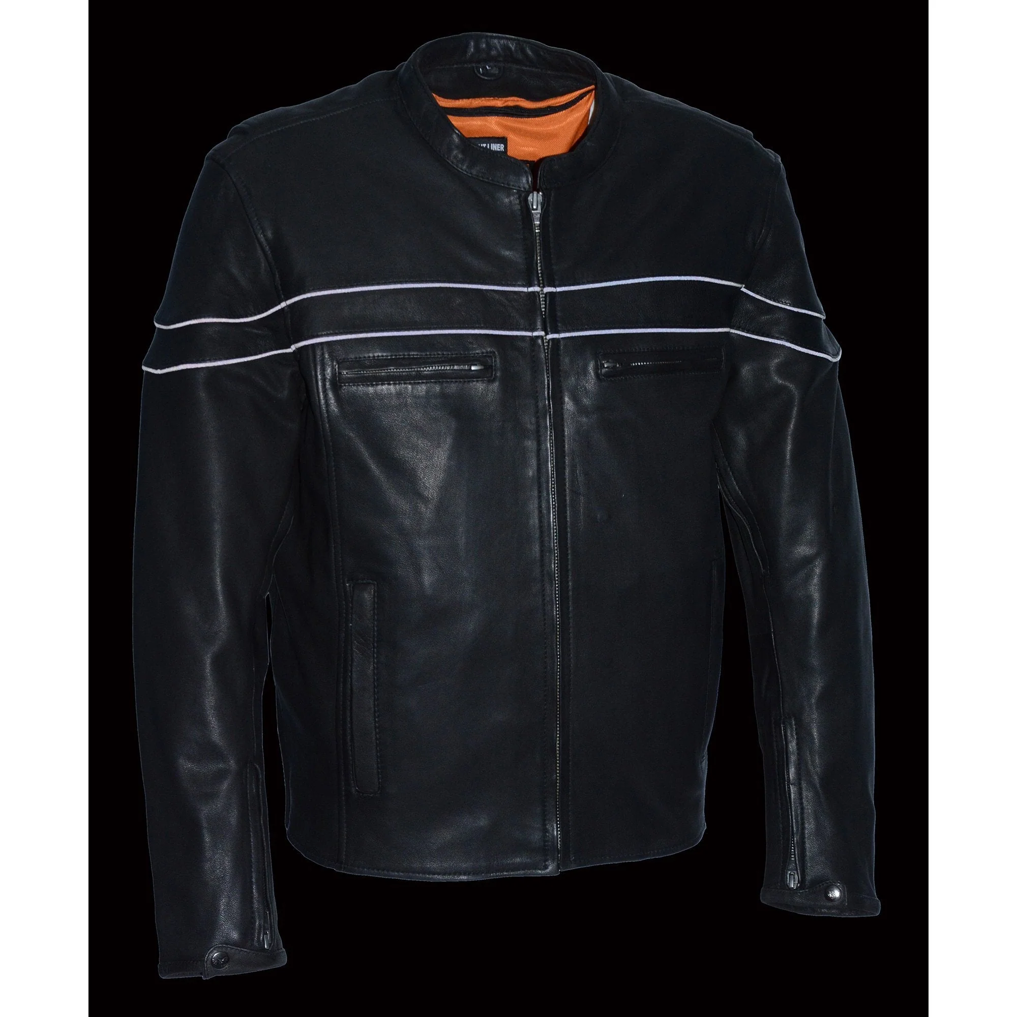Milwaukee Leather MLM1525 Men's ‘Crossover’ Black Leather Lightweight MC Jacket - Image 6