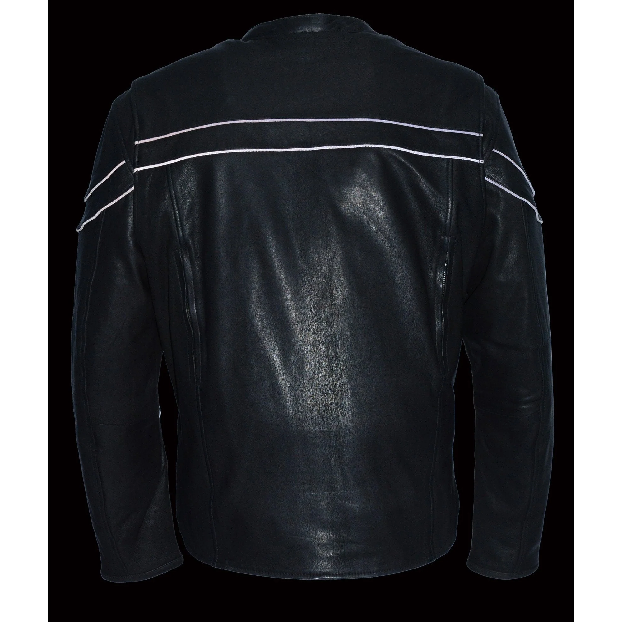 Milwaukee Leather MLM1525 Men's ‘Crossover’ Black Leather Lightweight MC Jacket - Image 7