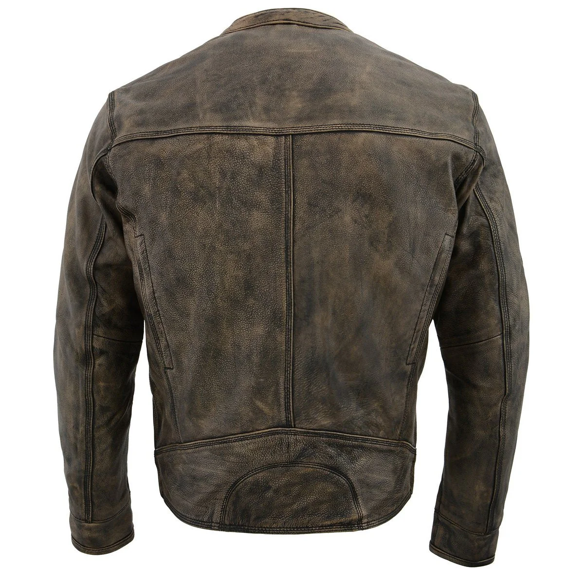 Milwaukee Leather MLM1550 Men's Vented Black-Beige Distressed Leather Scooter Style Motorcycle Jacket w/ Liner - Image 13