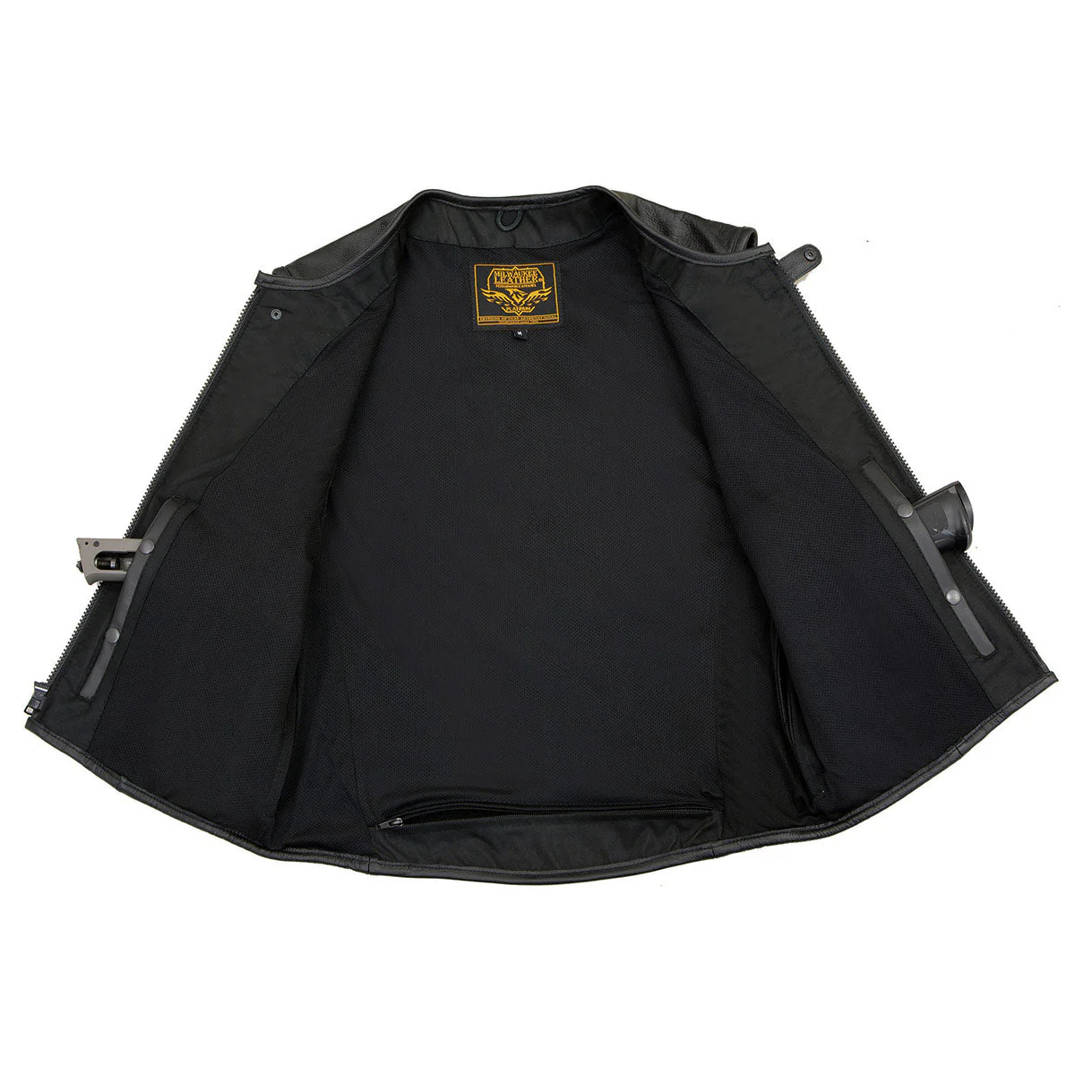 Milwaukee Leather MLM3500 Men's Swat Style Rider Leather Vest w/ Single Panel Back for Club Patches - Image 10