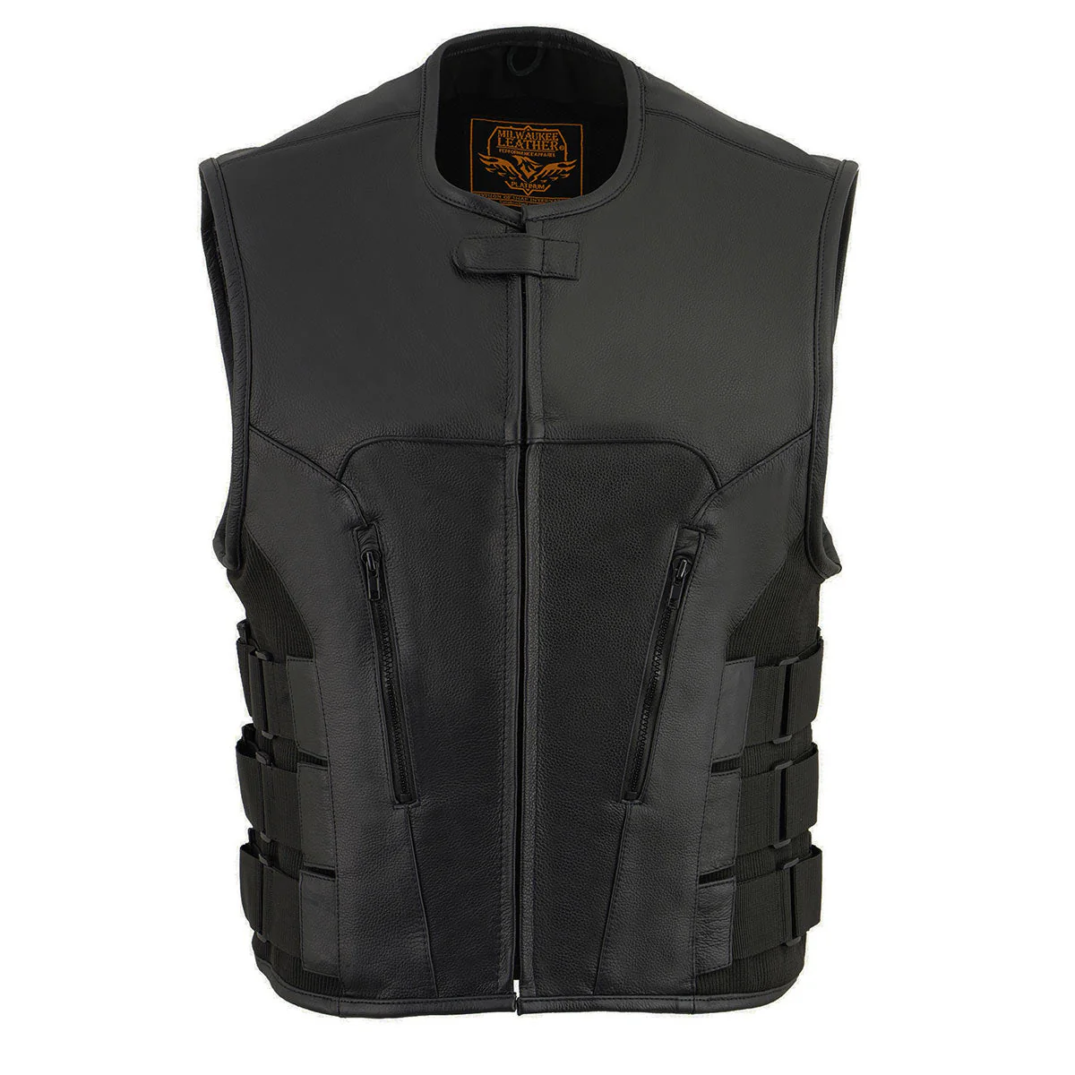 Milwaukee Leather MLM3500 Men's Swat Style Rider Leather Vest w/ Single Panel Back for Club Patches - Image 11