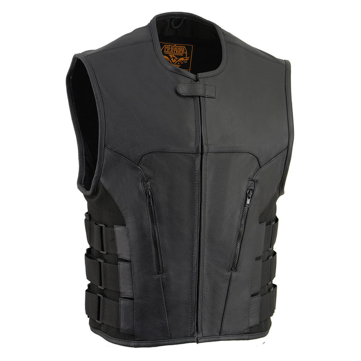 Milwaukee Leather MLM3500 Men's Swat Style Rider Leather Vest w/ Single Panel Back for Club Patches - Image 4
