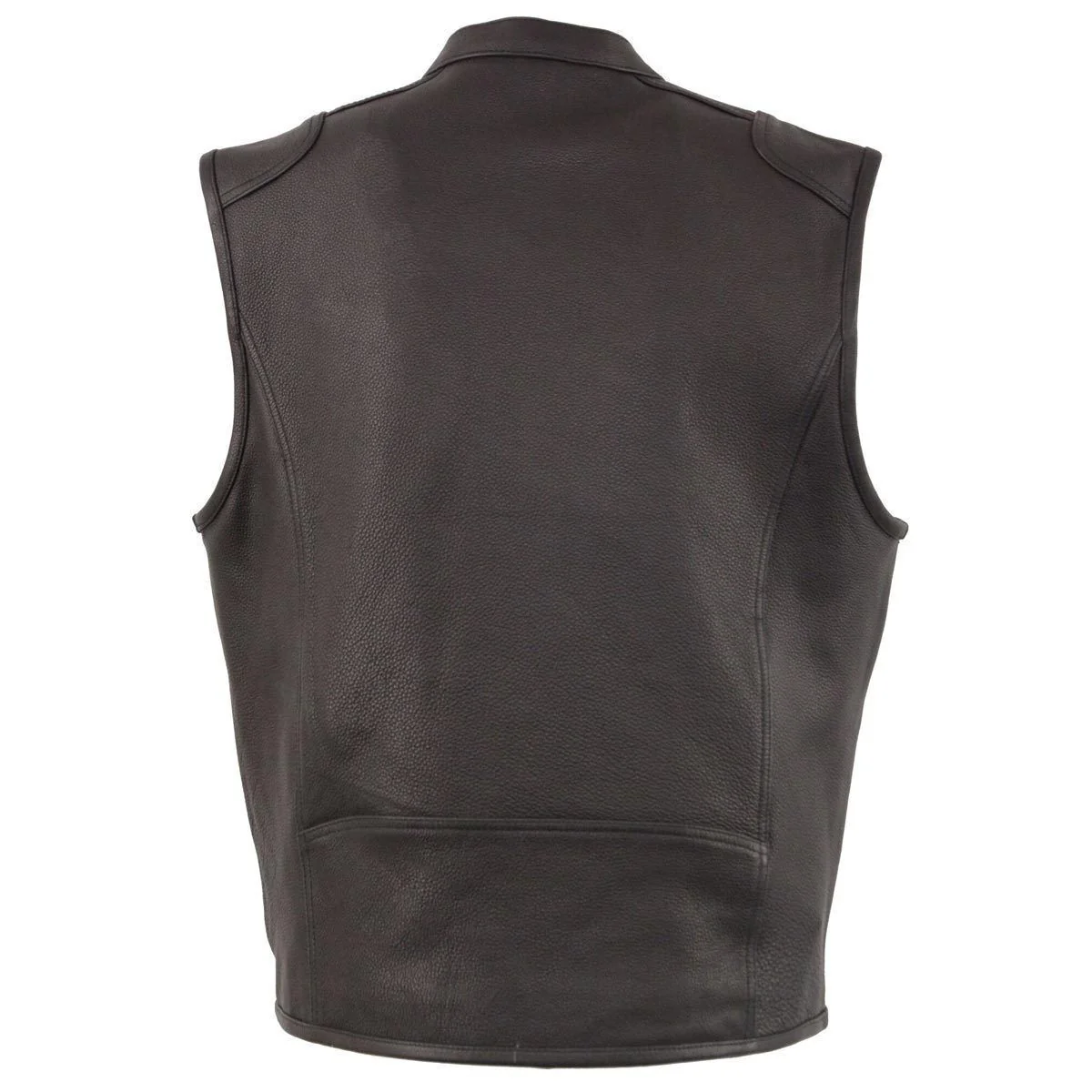 Milwaukee Leather MLM3502 Men's Black Premium Leather Motorcycle Rider Vest with Cool-Tec Leather Treatment Tech - Image 2
