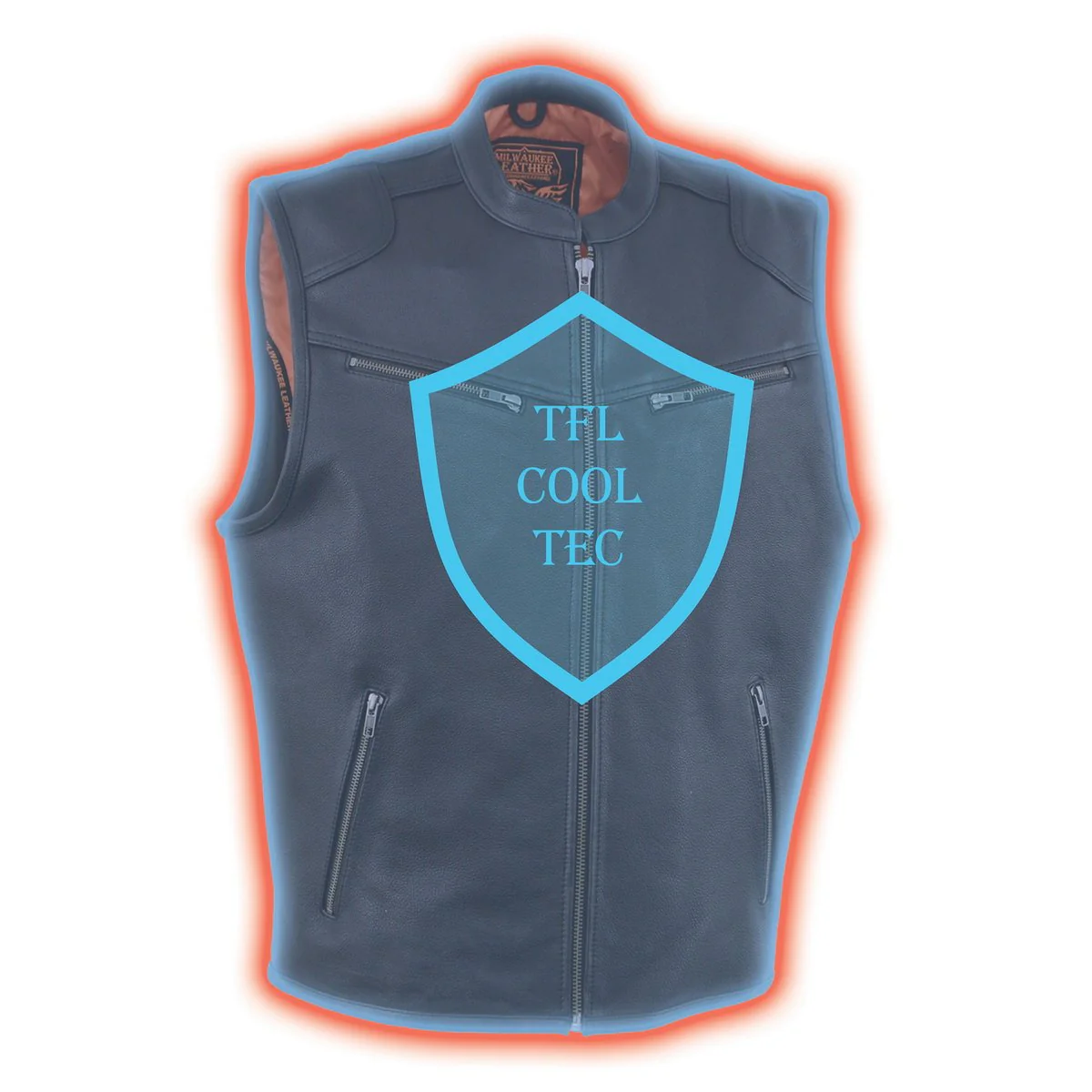 Milwaukee Leather MLM3502 Men's Black Premium Leather Motorcycle Rider Vest with Cool-Tec Leather Treatment Tech - Image 4