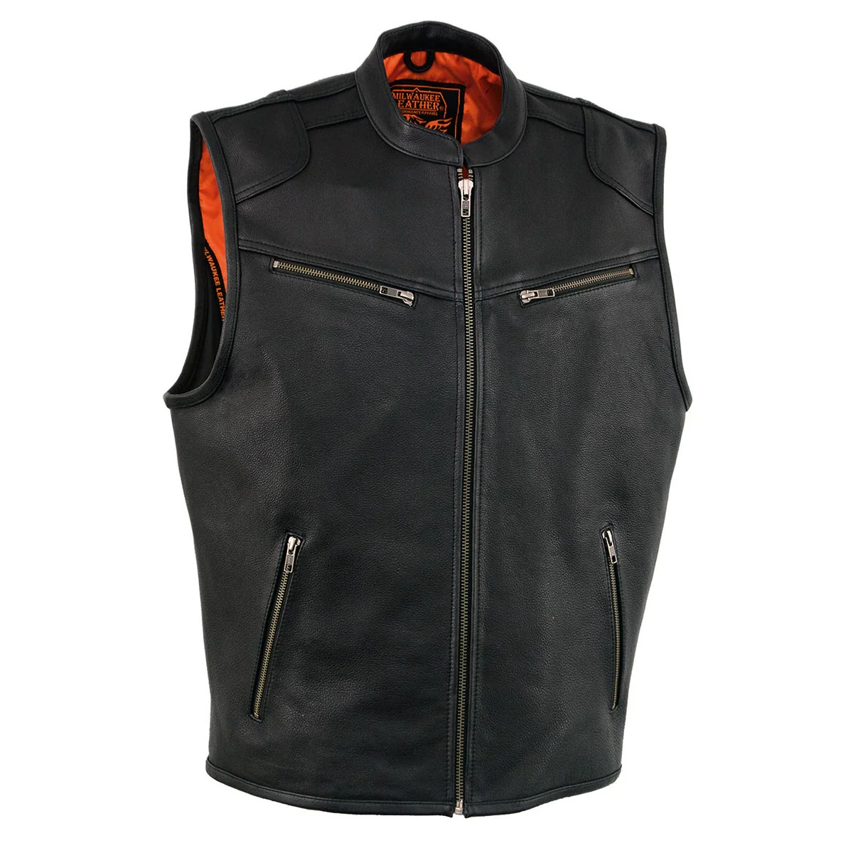 Milwaukee Leather MLM3502 Men's Black Premium Leather Motorcycle Rider Vest with Cool-Tec Leather Treatment Tech - Image 5