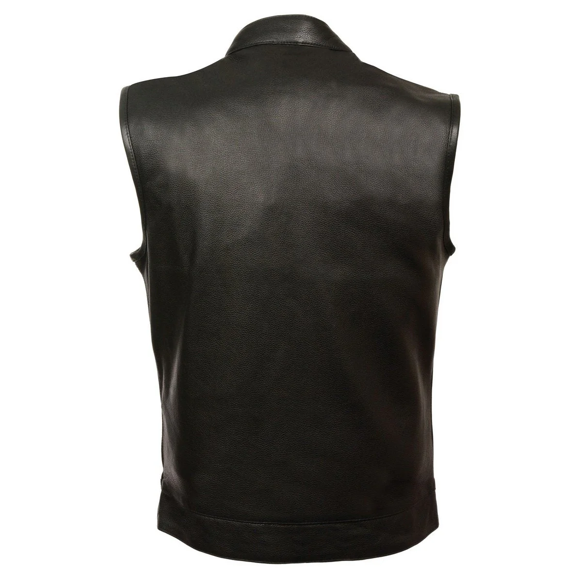 Milwaukee Leather MLM3510 Men's Black Premium Leather Club Style Vest - Dual Closure Open Neck Motorcycle Rider Vest - Image 3