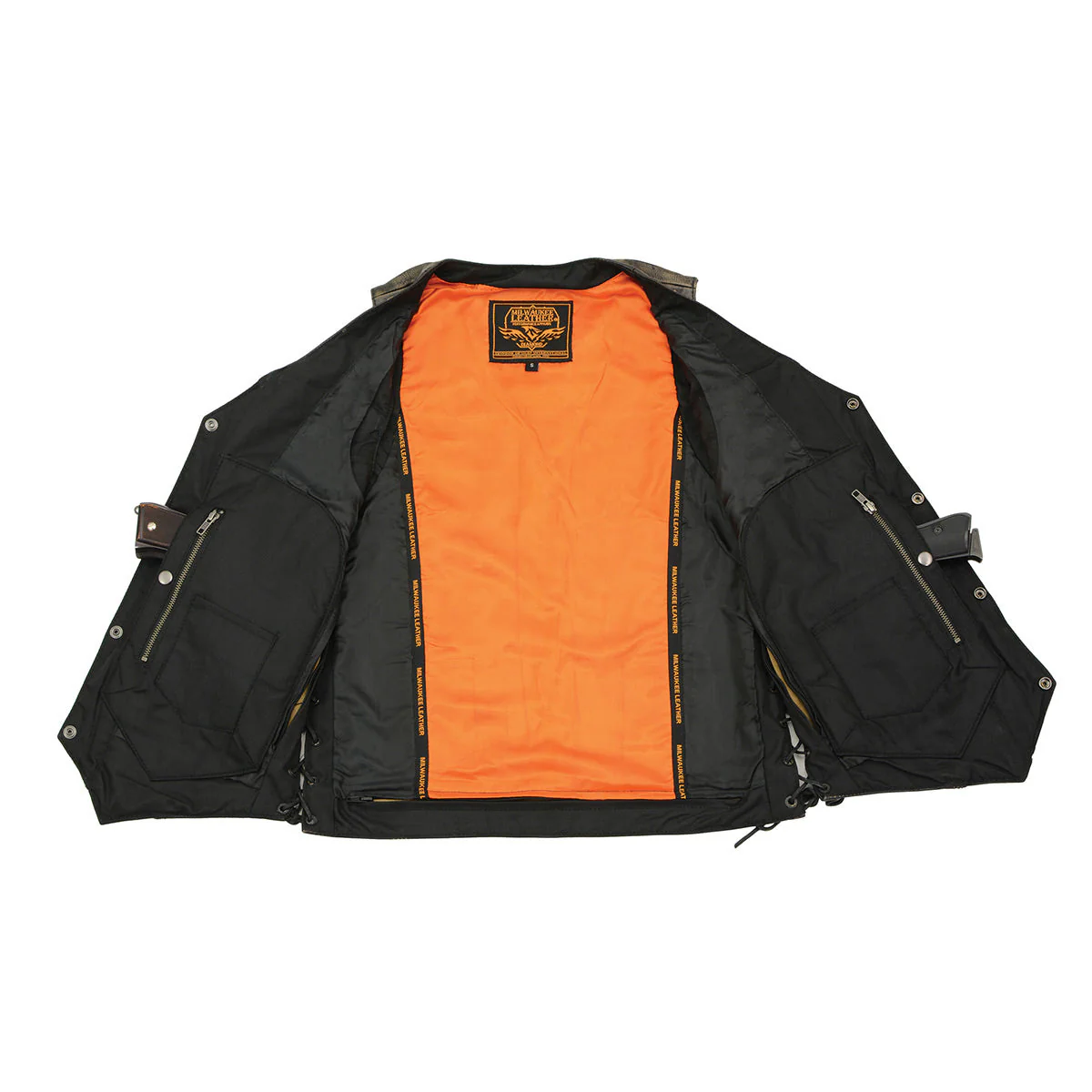 Milwaukee Leather MLM3540 Men's Roulette Distressed Brown 10 Pocket Motorcycle Leather Vest - Image 12