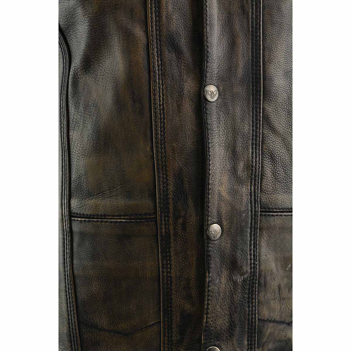 Milwaukee Leather MLM3540 Men's Roulette Distressed Brown 10 Pocket Motorcycle Leather Vest - Image 16