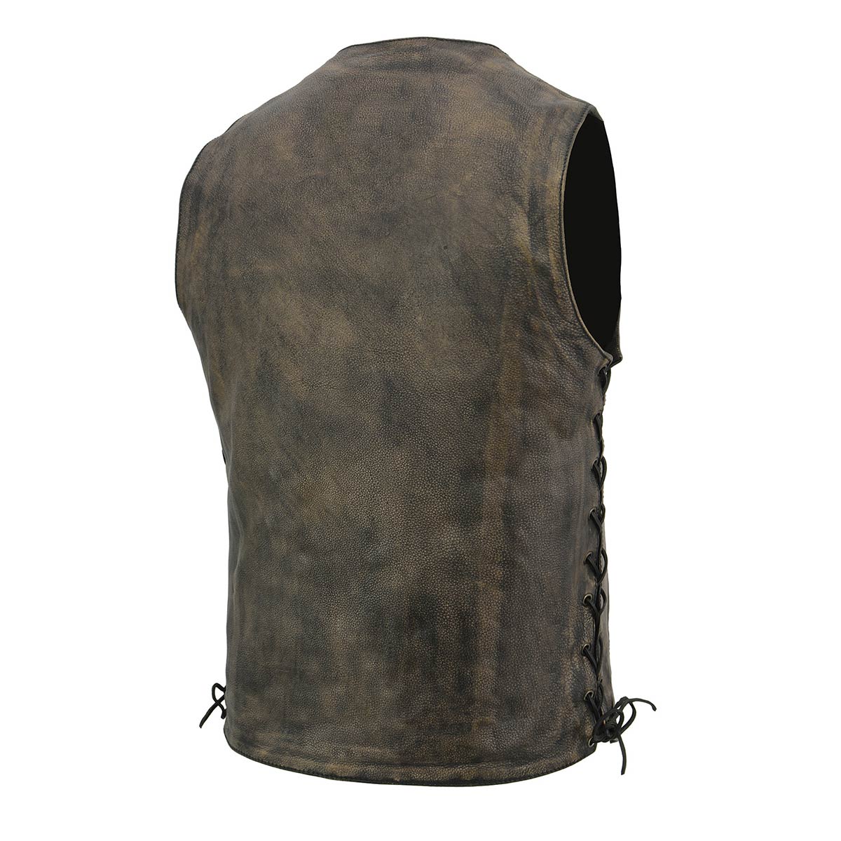 Milwaukee Leather MLM3540 Men's Roulette Distressed Brown 10 Pocket Motorcycle Leather Vest - Image 18
