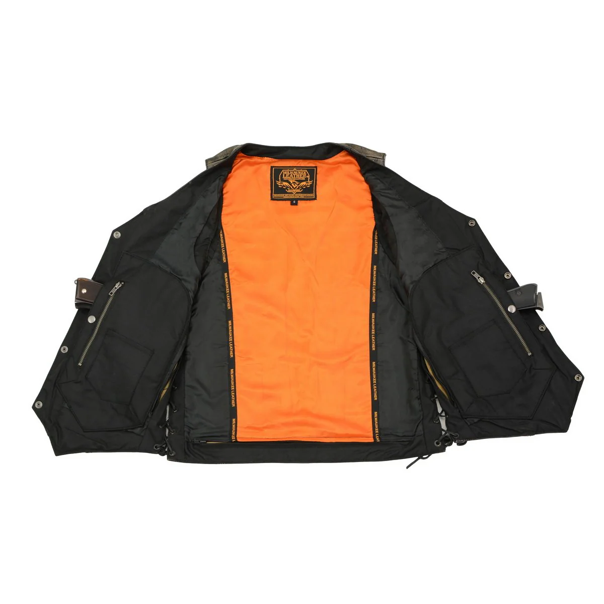 Milwaukee Leather MLM3540 Men's Roulette Distressed Brown 10 Pocket Motorcycle Leather Vest - Image 5