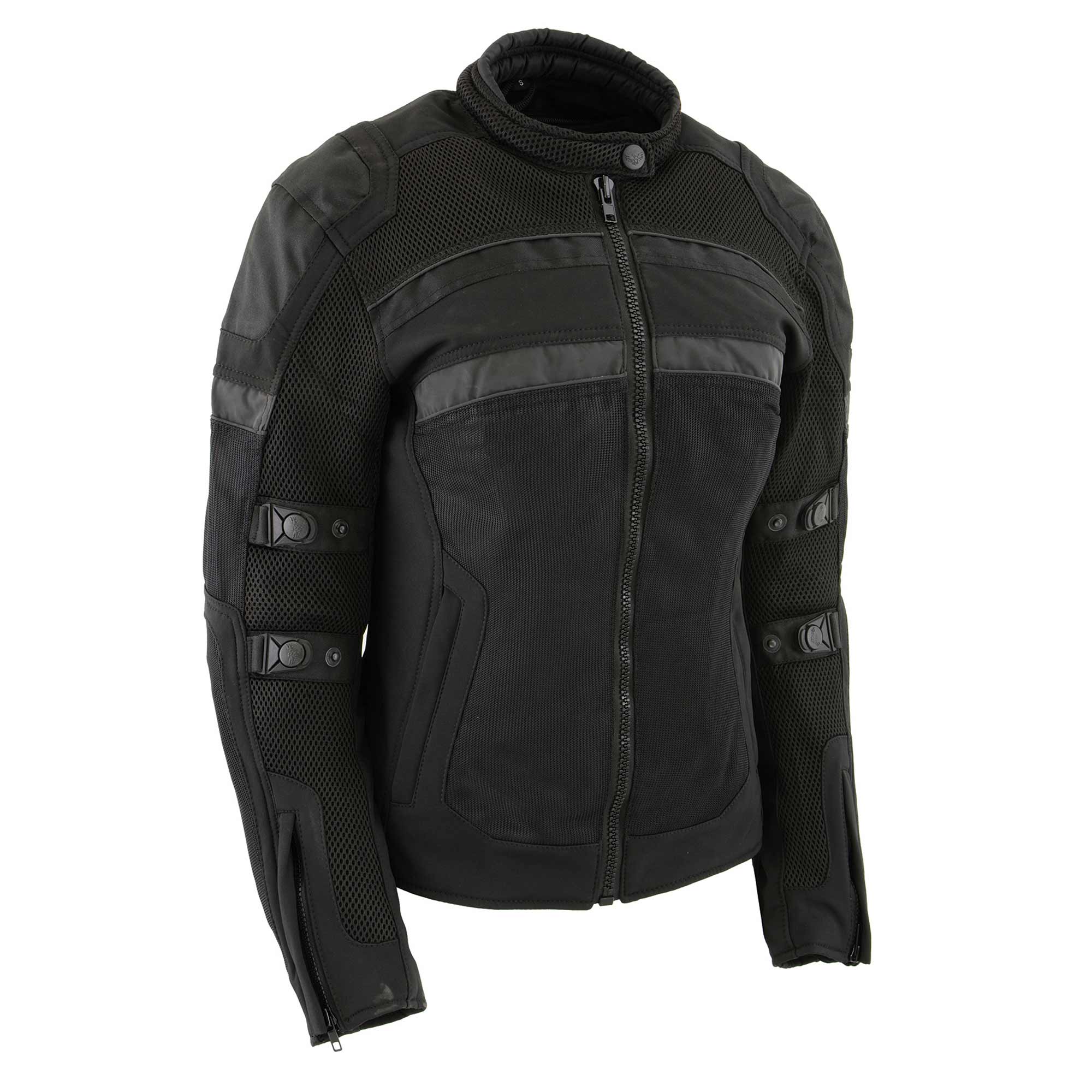 Milwaukee Leather MPL2775 Black Armored Textile Motorcycle Jacket for Women - All Season Jacket w/ Removable Liner - Image 14