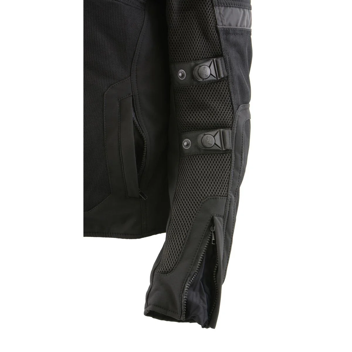 Milwaukee Leather MPL2775 Black Armored Textile Motorcycle Jacket for Women - All Season Jacket w/ Removable Liner - Image 8