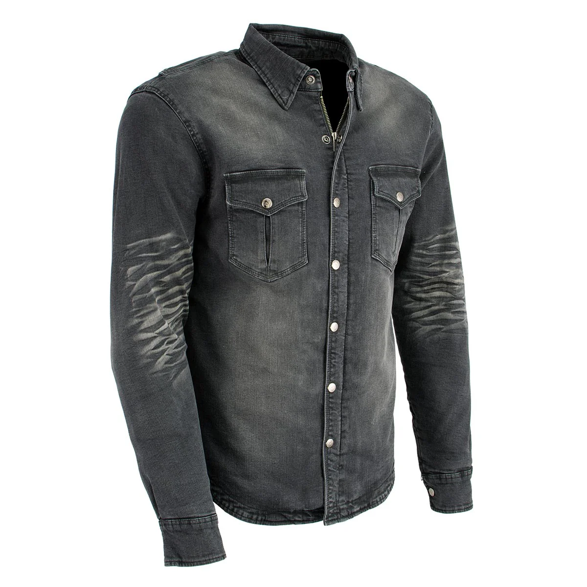 Milwaukee Leather MPM1620 Men's Black Flannel Biker Shirt with CE Approved Armor - Reinforced w/ Aramid Fibers - Image 11