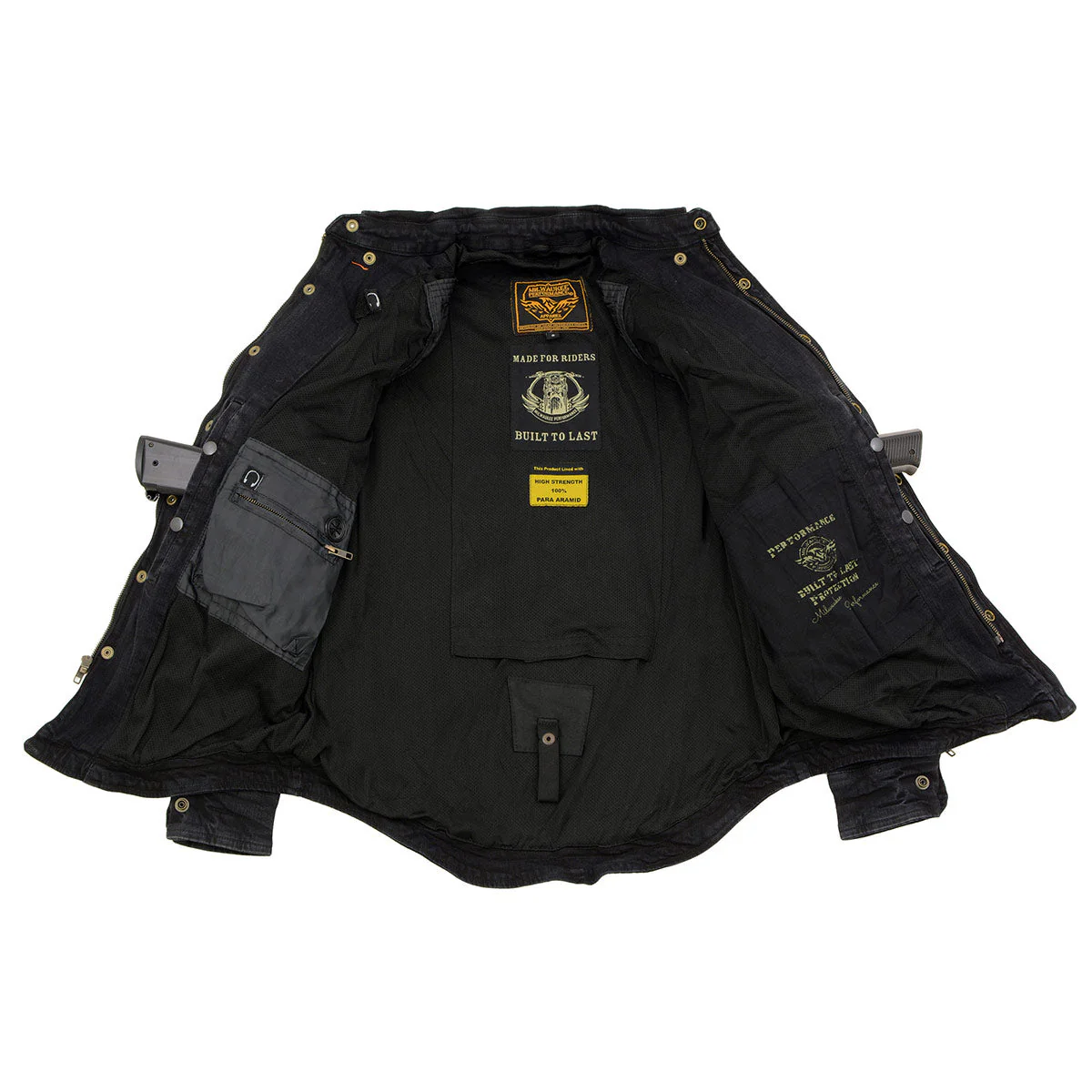 Milwaukee Leather MPM1620 Men's Black Flannel Biker Shirt with CE Approved Armor - Reinforced w/ Aramid Fibers - Image 18