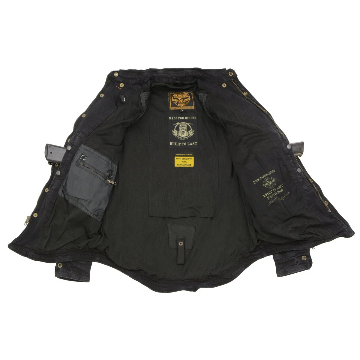Milwaukee Leather MPM1620 Men's Black Flannel Biker Shirt with CE Approved Armor - Reinforced w/ Aramid Fibers - Image 6