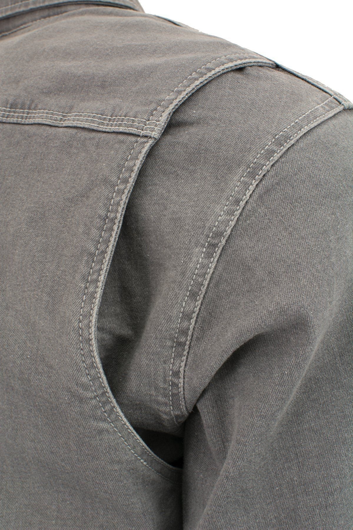 Milwaukee Leather MPM1621 Men's Grey Long Sleeve Flannel Biker Shirt w/ CE Armor - Reinforced w/ Aramid Fibers - Image 10