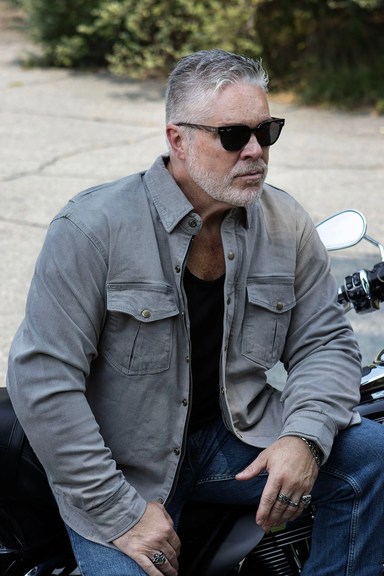 Milwaukee Leather MPM1621 Men's Grey Long Sleeve Flannel Biker Shirt w/ CE Armor - Reinforced w/ Aramid Fibers - Image 4