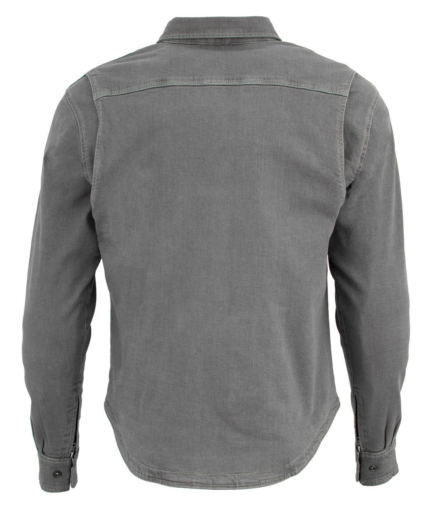 Milwaukee Leather MPM1621 Men's Grey Long Sleeve Flannel Biker Shirt w/ CE Armor - Reinforced w/ Aramid Fibers - Image 5