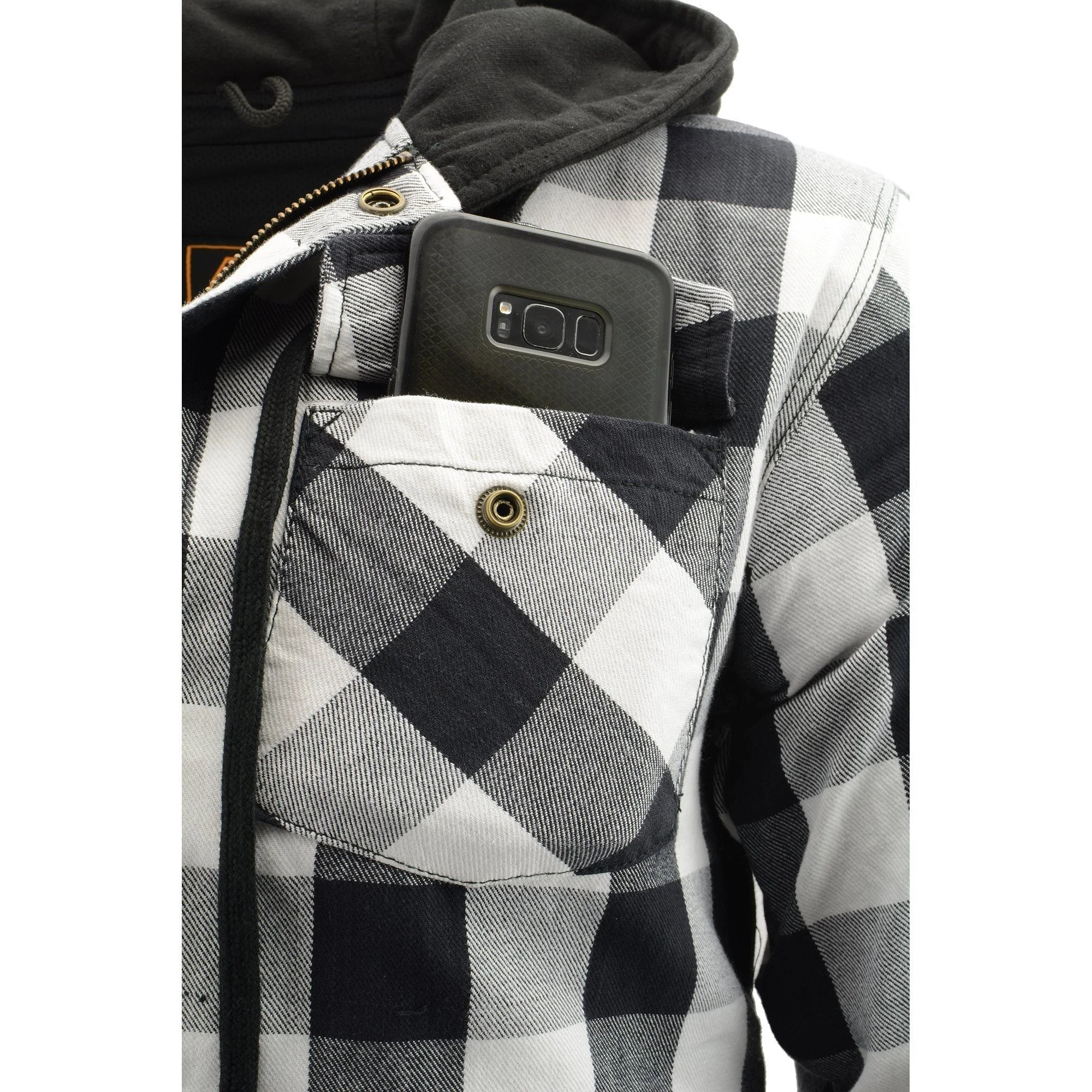 Milwaukee Leather MPM1629 Men's Plaid Hooded Flannel Biker Shirt with CE Approved Armor - Reinforced w/ Aramid Fibers - Image 10
