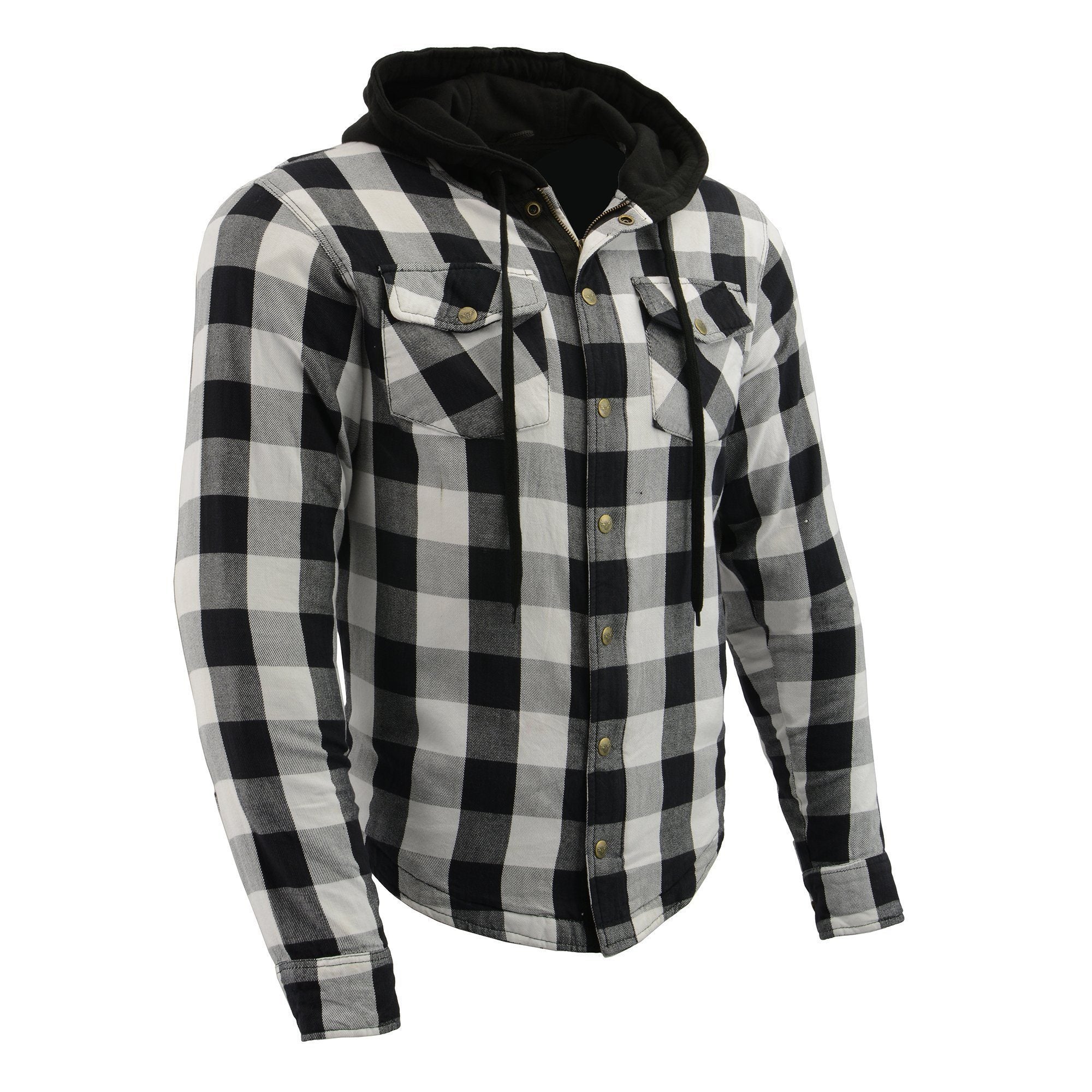 Milwaukee Leather MPM1629 Men's Plaid Hooded Flannel Biker Shirt with CE Approved Armor - Reinforced w/ Aramid Fibers - Image 2