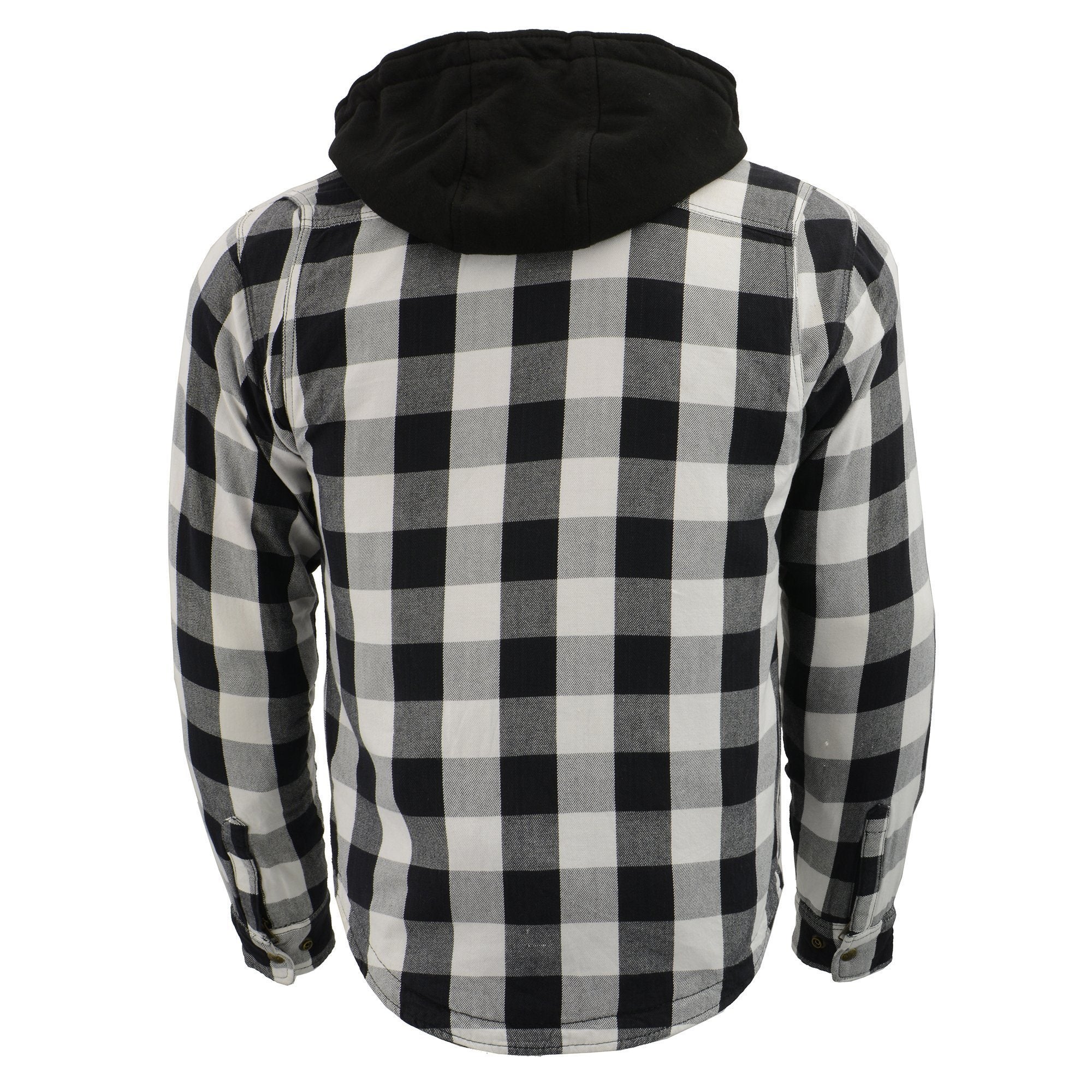 Milwaukee Leather MPM1629 Men's Plaid Hooded Flannel Biker Shirt with CE Approved Armor - Reinforced w/ Aramid Fibers - Image 4