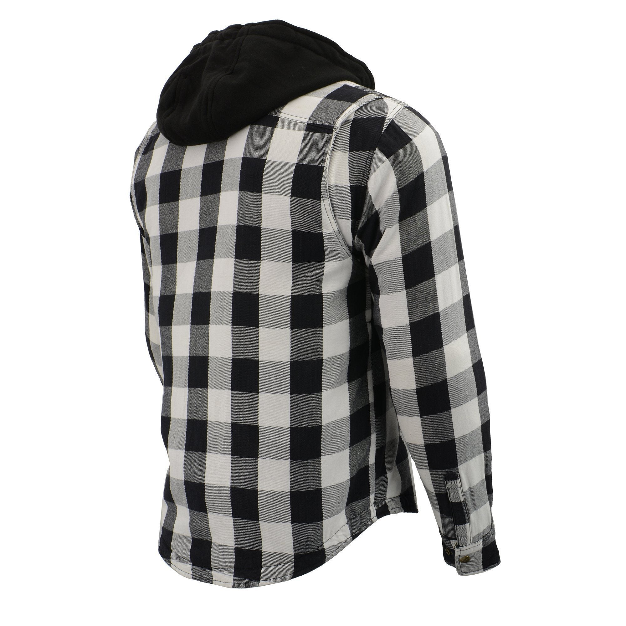 Milwaukee Leather MPM1629 Men's Plaid Hooded Flannel Biker Shirt with CE Approved Armor - Reinforced w/ Aramid Fibers - Image 6