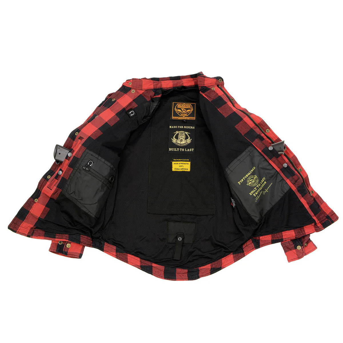 Milwaukee Leather MPM1631 Men's Plaid Flannel Biker Shirt with CE Approved Armor - Reinforced w/ Aramid Fiber - Image 17