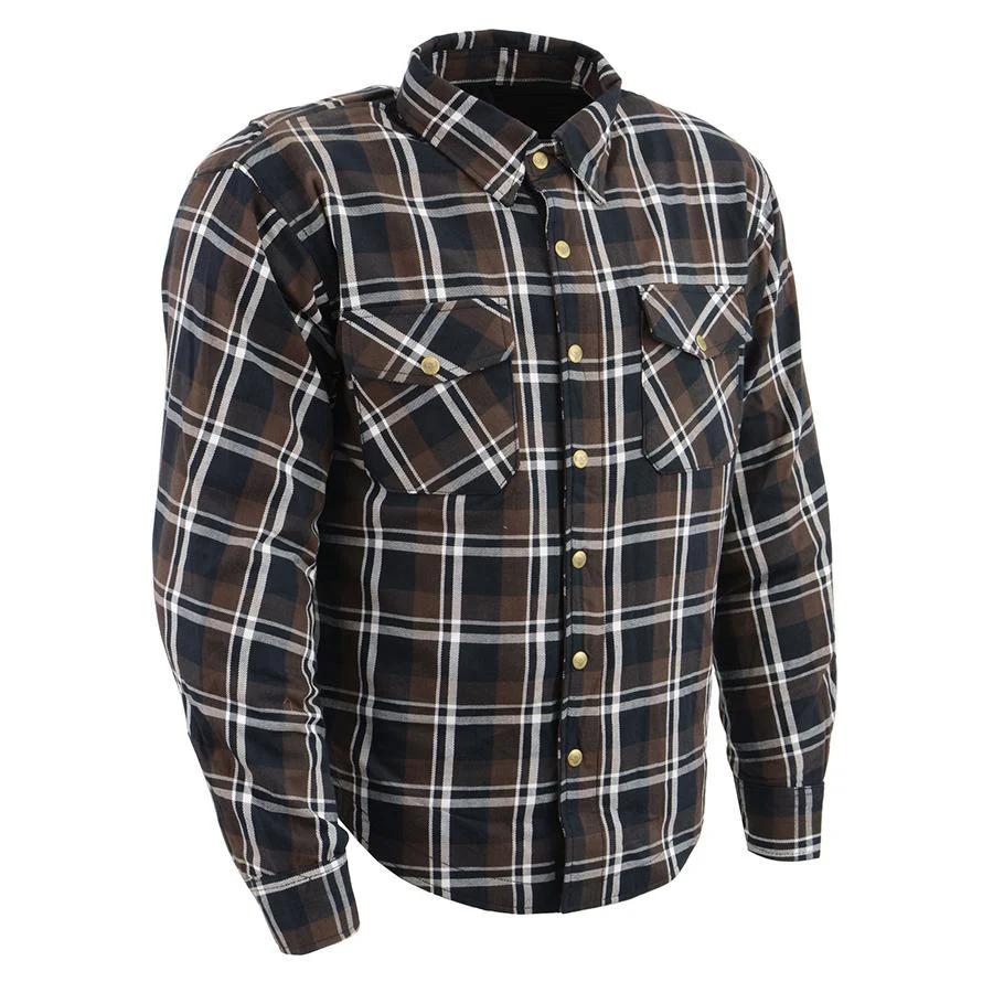 Milwaukee Leather MPM1643 Men's Plaid Flannel Biker Shirt with CE Approved Armor - Reinforced w/ Aramid Fiber - Image 10