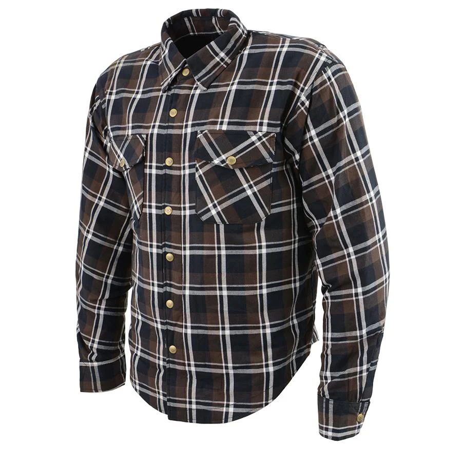 Milwaukee Leather MPM1643 Men's Plaid Flannel Biker Shirt with CE Approved Armor - Reinforced w/ Aramid Fiber - Image 8