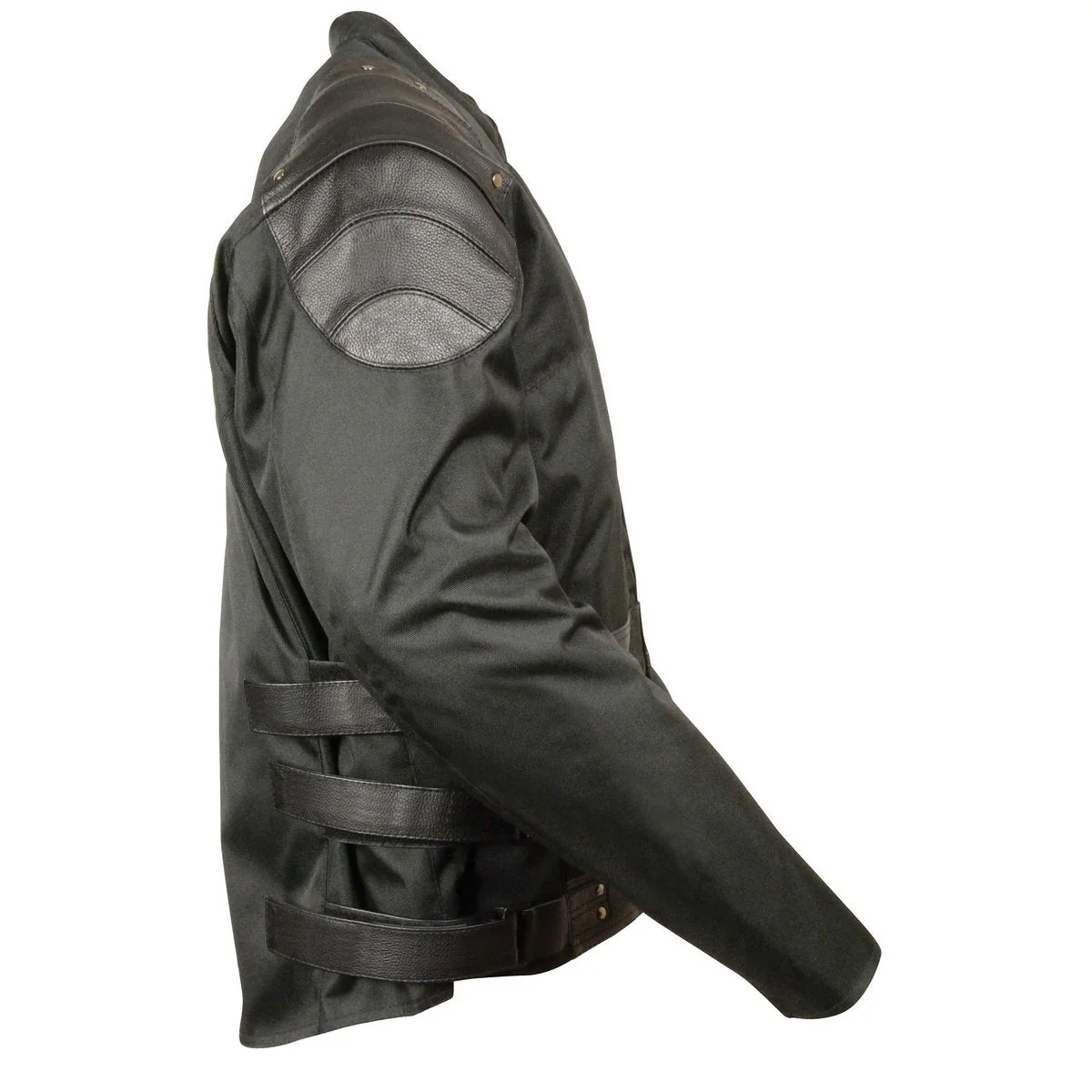 Milwaukee Leather MPM1755 Men's 'Assault Style' Black Leather and Textile M/C Jacket - Image 4
