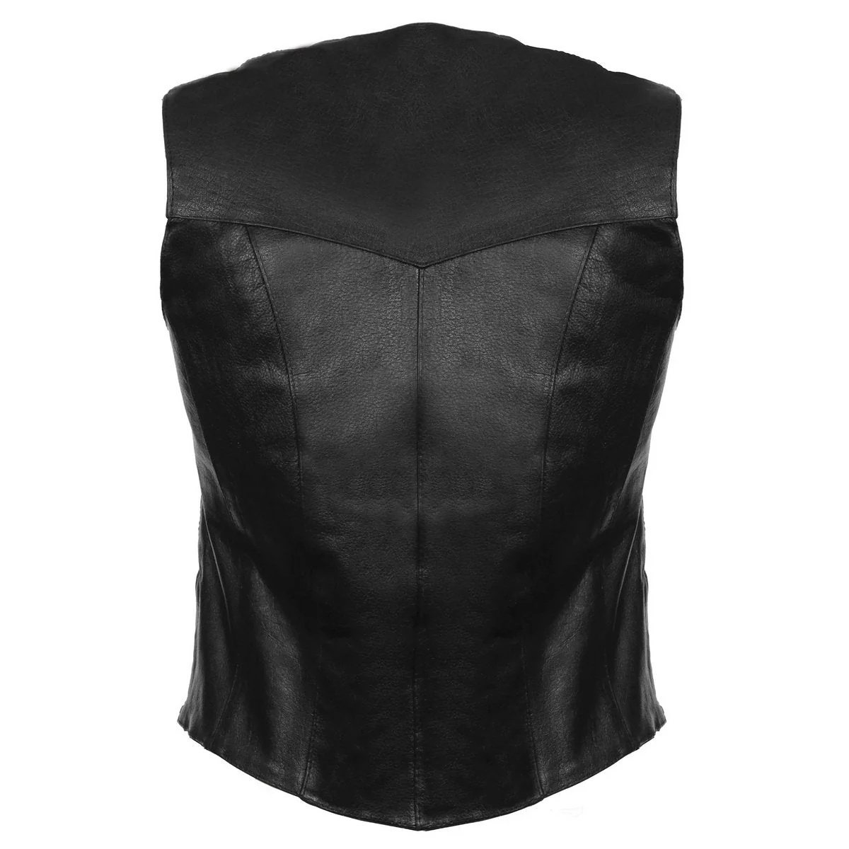 Milwaukee Leather SH1227 Women's Black Leather Classic Western Motorcycle Rider Vest- Front 4-Snap Button Closure - Image 3