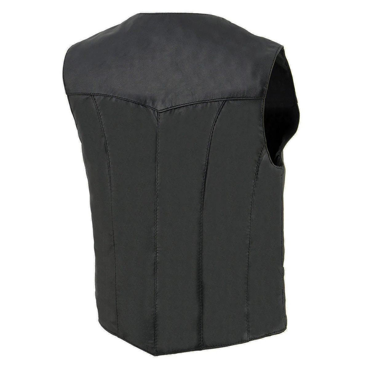 Milwaukee Leather SH1227 Women's Black Leather Classic Western Motorcycle Rider Vest- Front 4-Snap Button Closure - Image 8