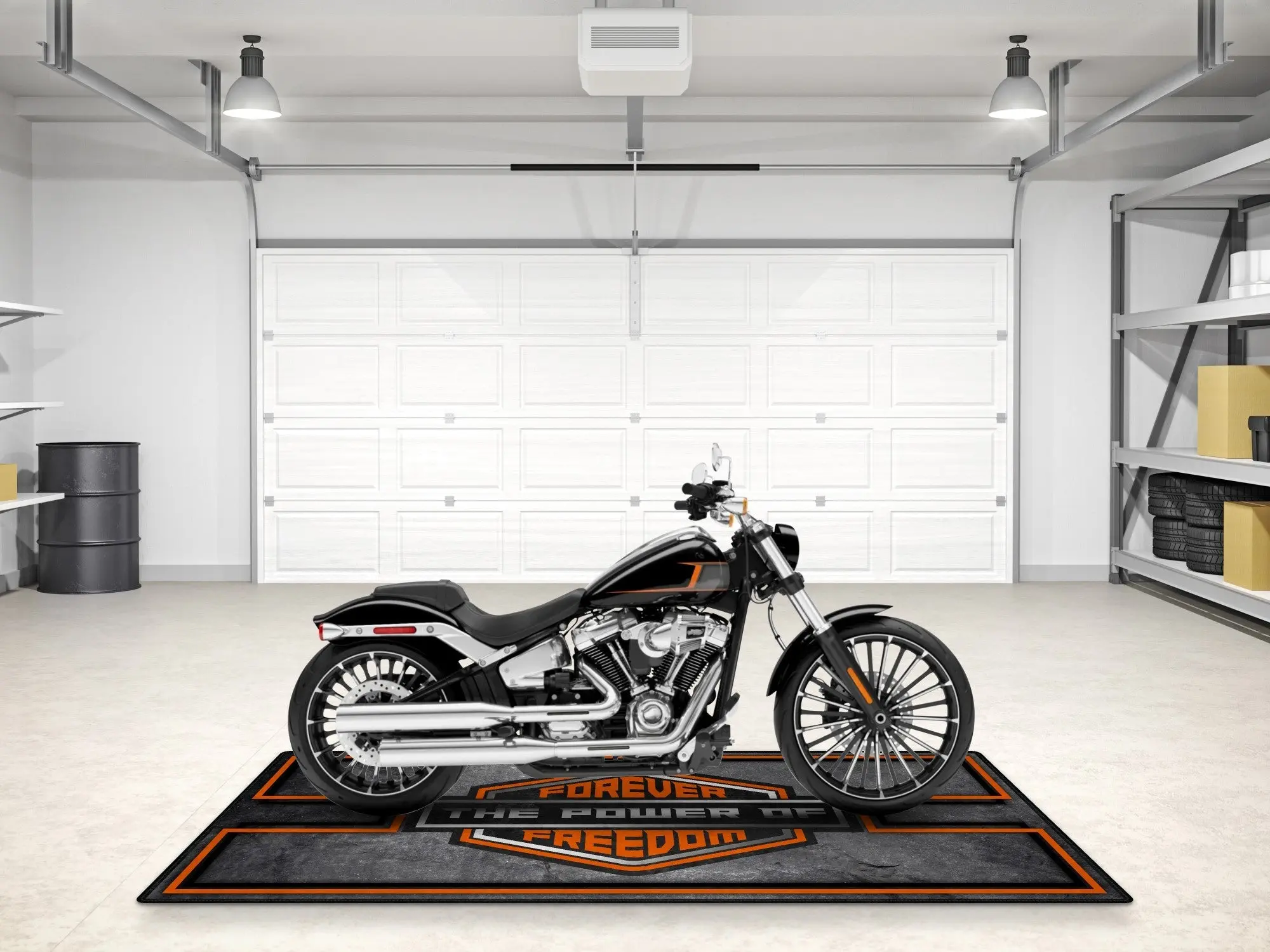 Motorcycle Mat Asphalt Design for Chopper, Cruiser, Touring, Sport Motorcycle "Forever The Power of Freedom" - MM7209 - Image 5
