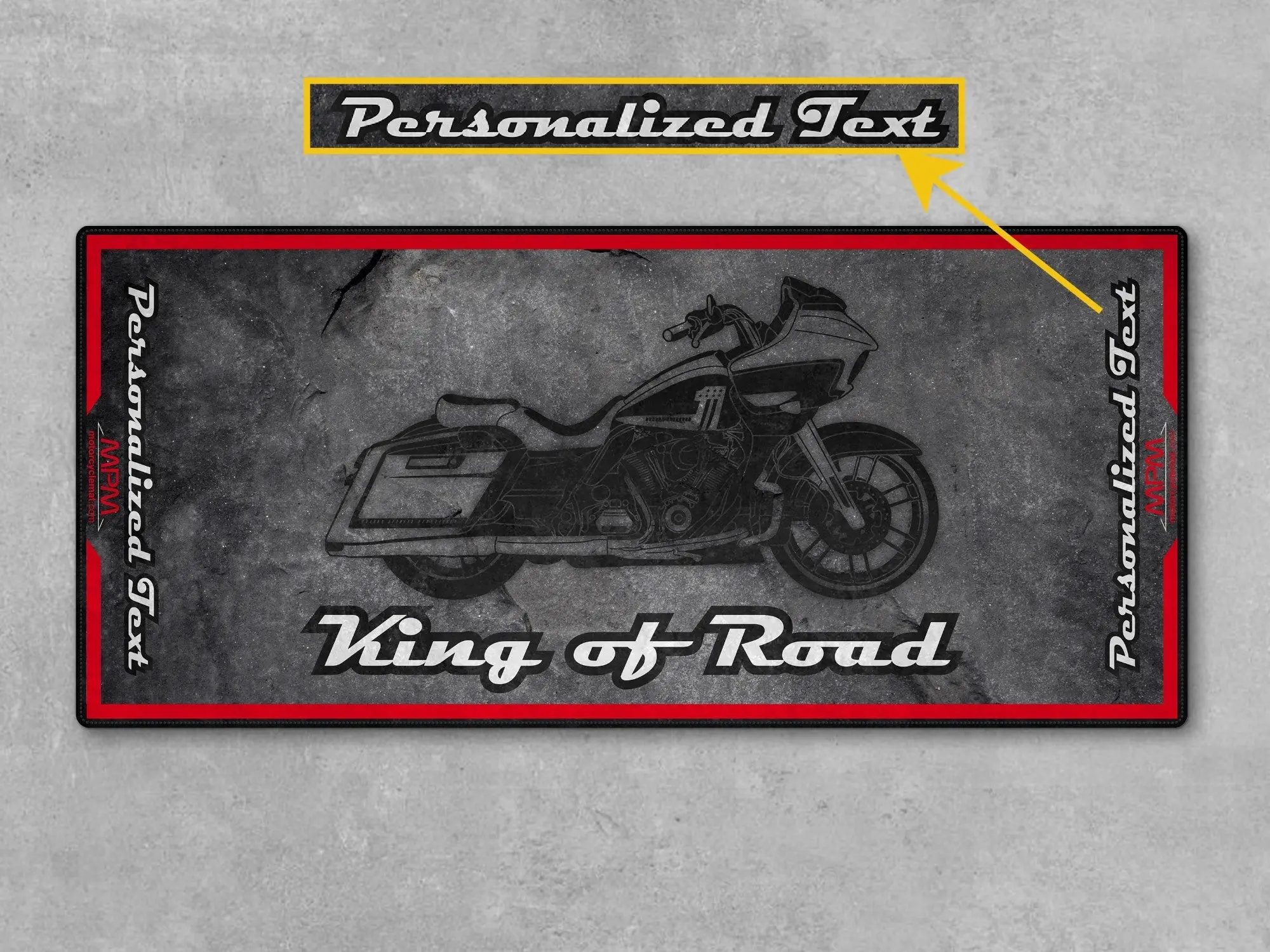 Motorcycle Mat Asphalt Design for Cruiser Motorcycle "King of Road" - MM7268 - Image 4