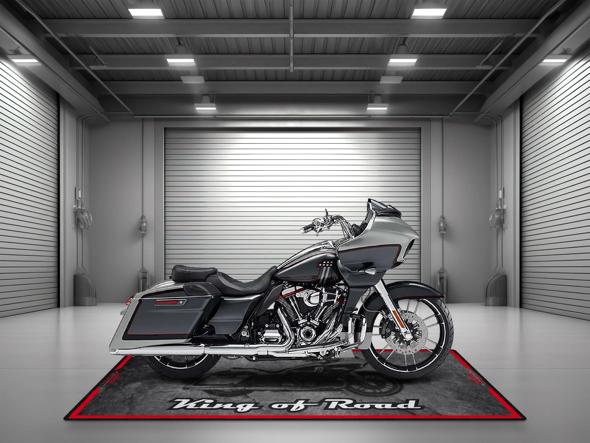 Motorcycle Mat Asphalt Design for Cruiser Motorcycle "King of Road" - MM7268 - Image 7