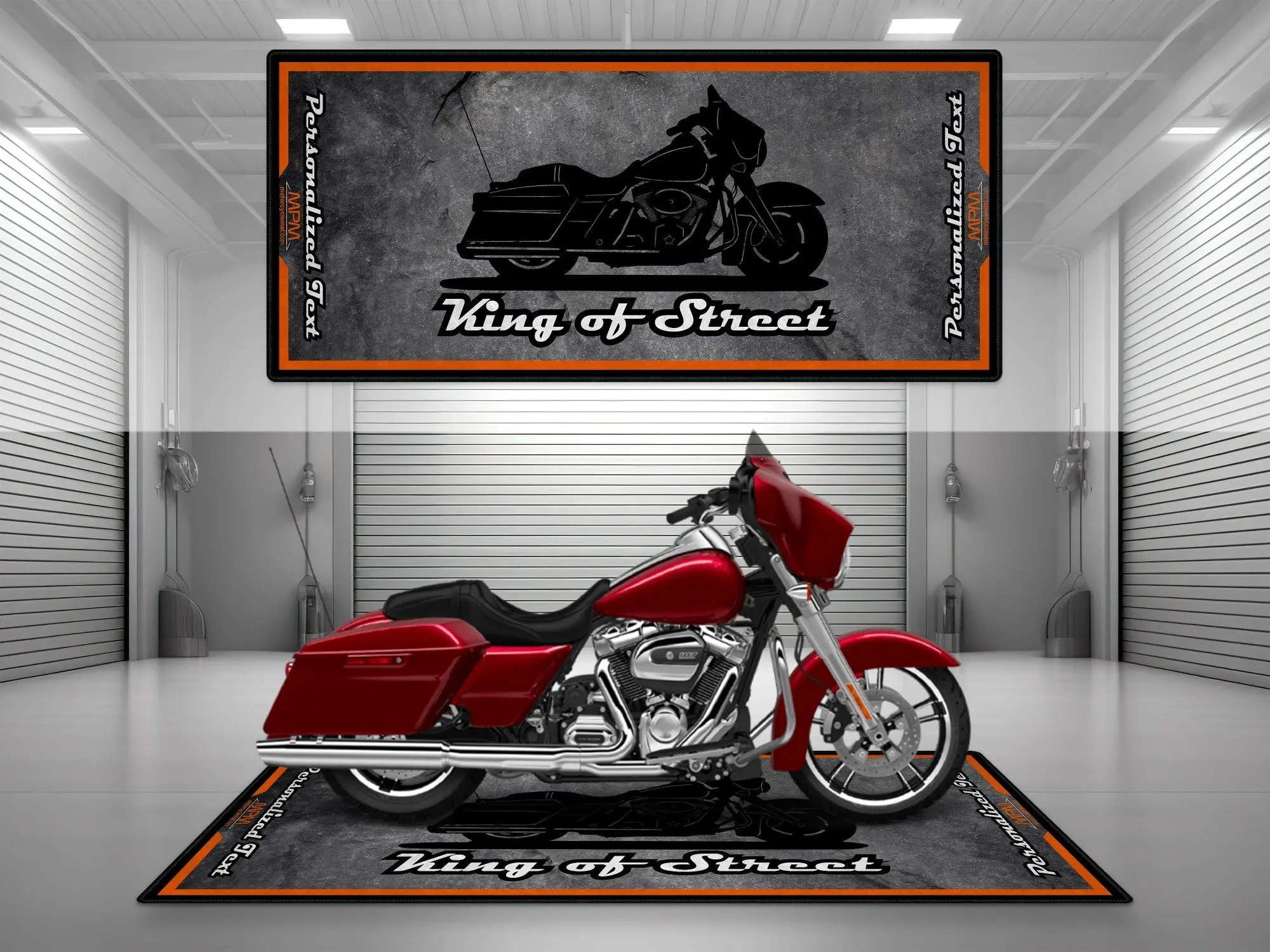Motorcycle Mat Asphalt Design for Cruiser Motorcycle "King of Street" - MM7264 - Image 2